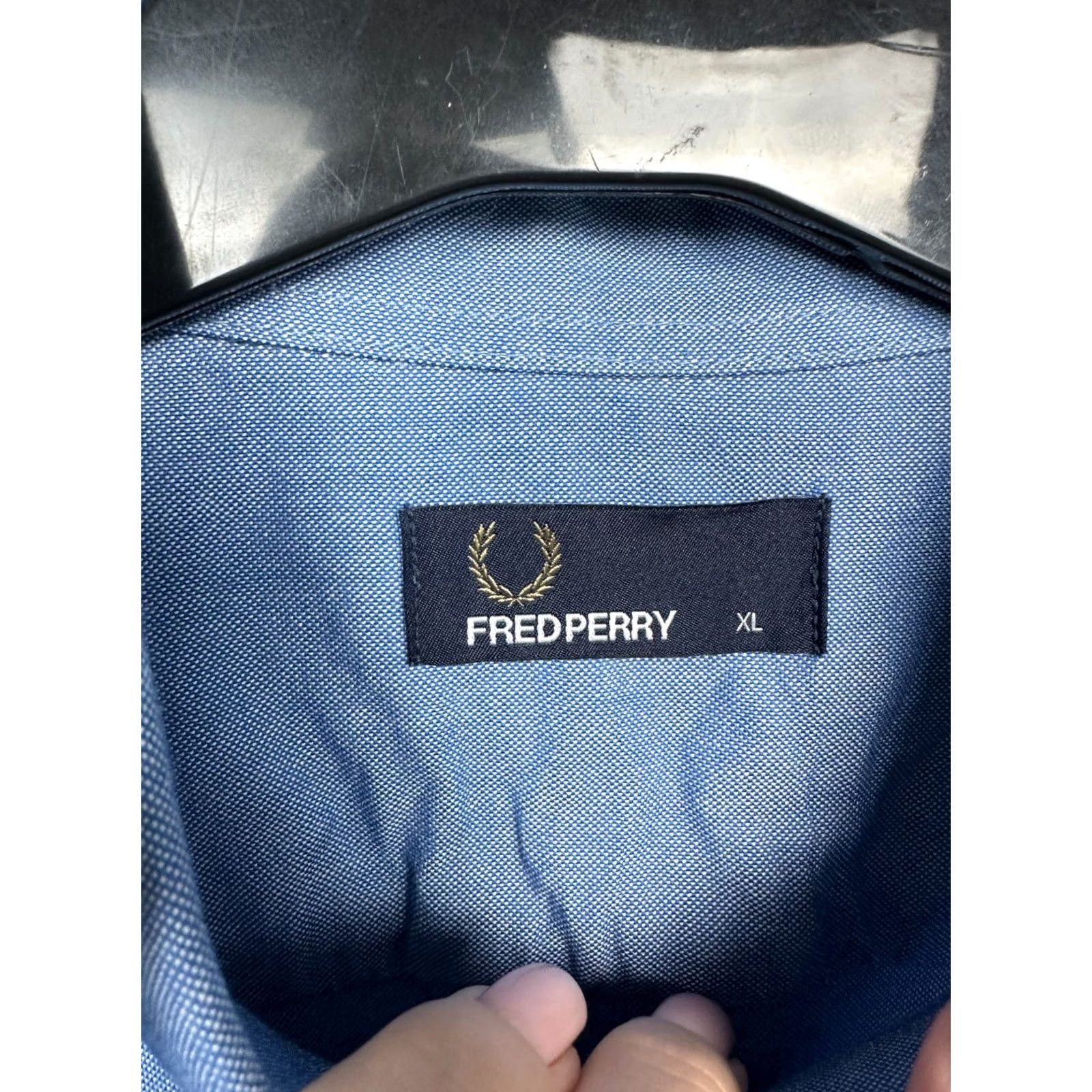 Fred Perry Fred Perry Mens Short Sleeve Shirt XL Blue Cotton Button-Up Shirt Size US XL / EU 56 / 4 - 4 Thumbnail