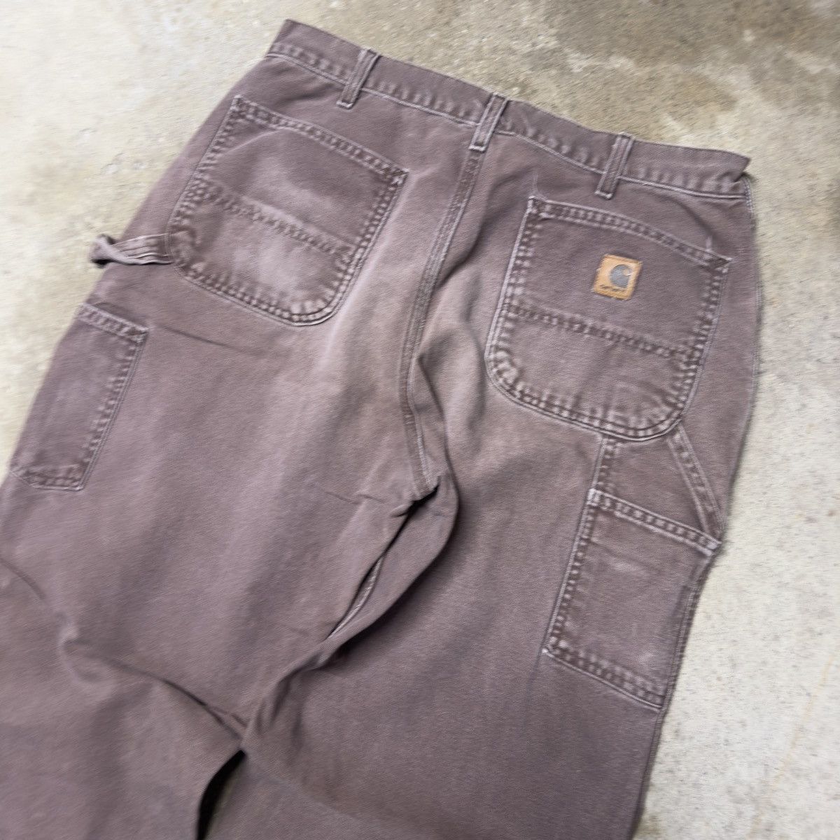 Carhartt × Vintage VINTAGE CARHARTT BAGGY BROWN CANVAS CARPENTER PANTS 34x32 Size US 34 / EU 50 - 6 Thumbnail