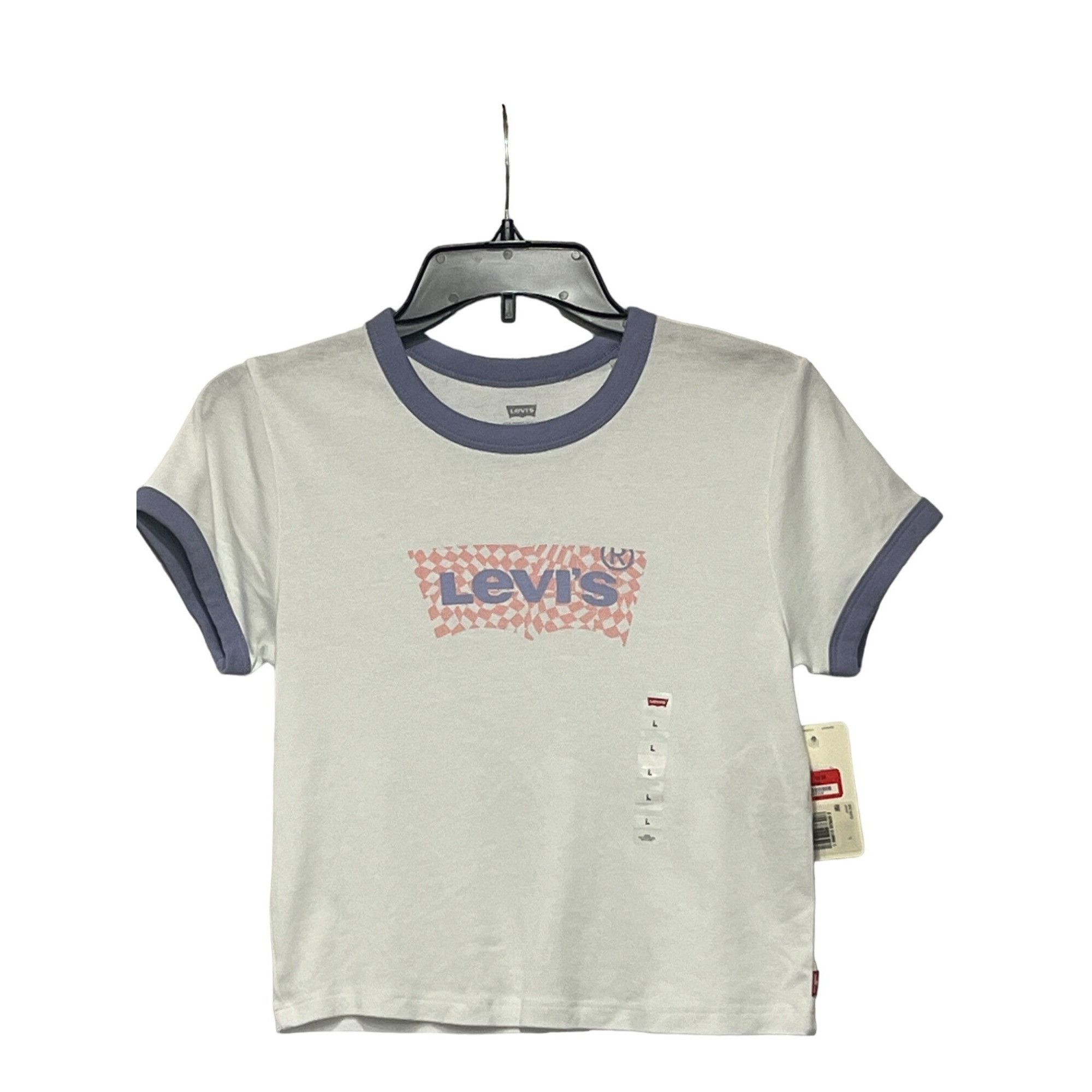 Levi's Levi's Women's Cropped Graphic Ringer Logo T-Shirt, L Size L / US 10 / IT 46 - 1 Thumbnail