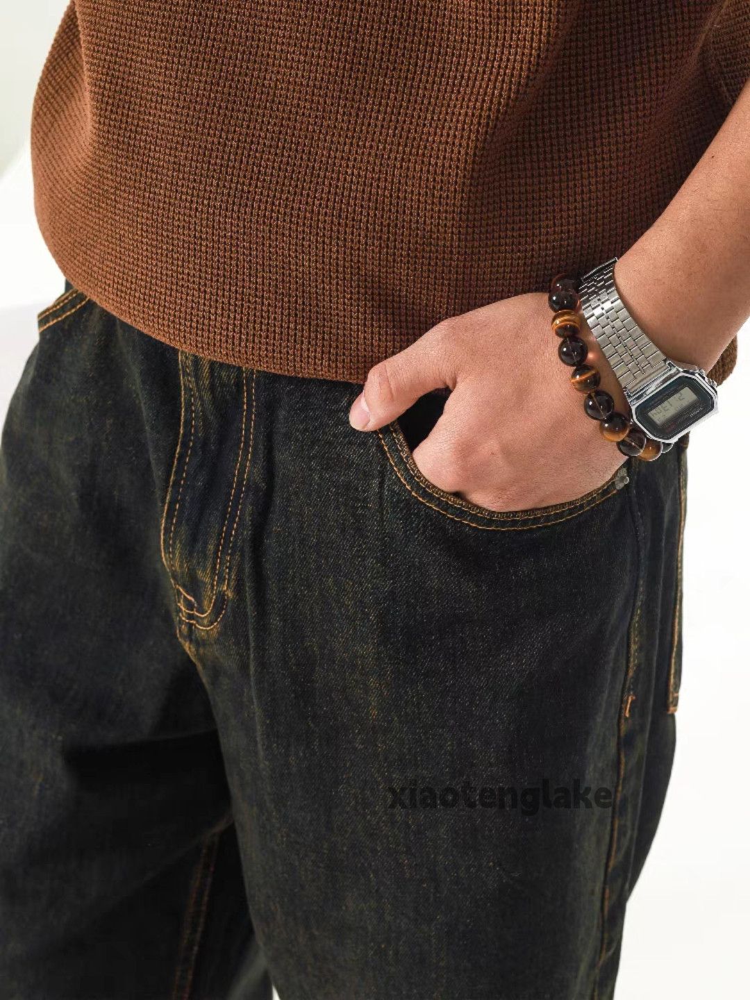 Jean × Vintage Washed faded cleanfit loose baggy hiphop work jeans Size US 38 / EU 54 - 5 Thumbnail