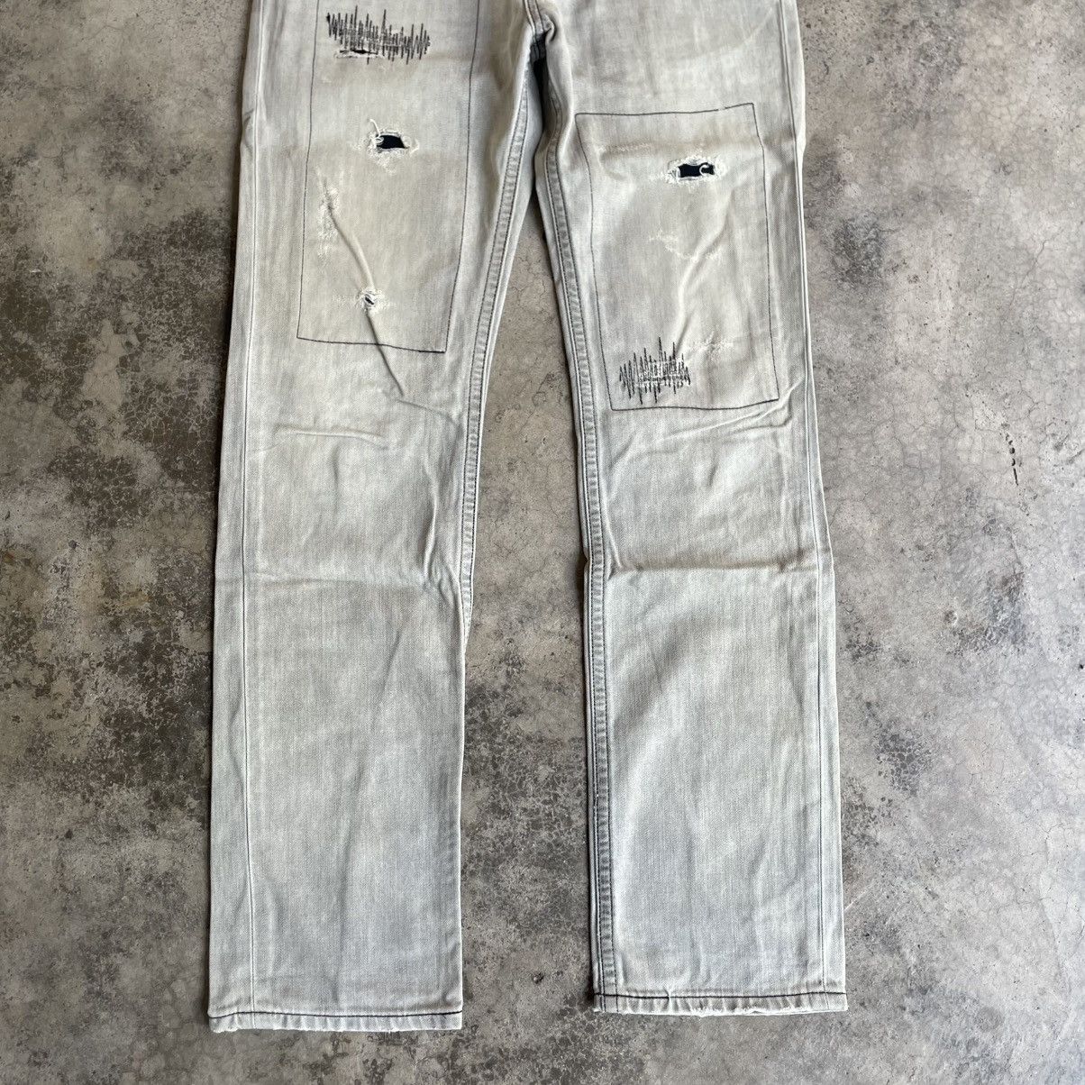 Wrangler 🔥Vintage Wrangler Stoned Washed Ripped Distress Denim Jeans Size US 31 - 3 Thumbnail