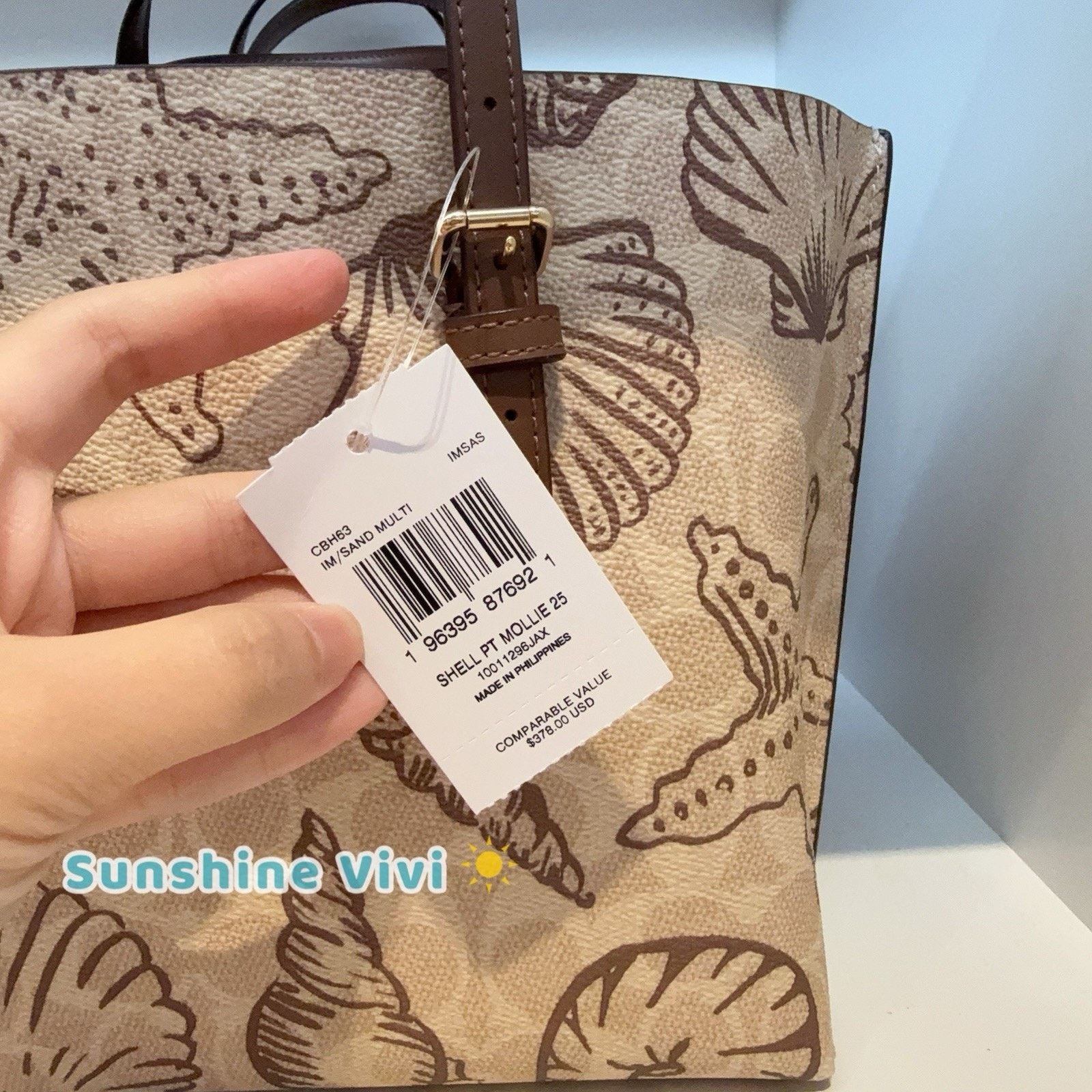 Coach NWT Coach Mollie Tote Bag 25 Signature Canvas Shell CBH63 Size ONE SIZE - 4 Thumbnail