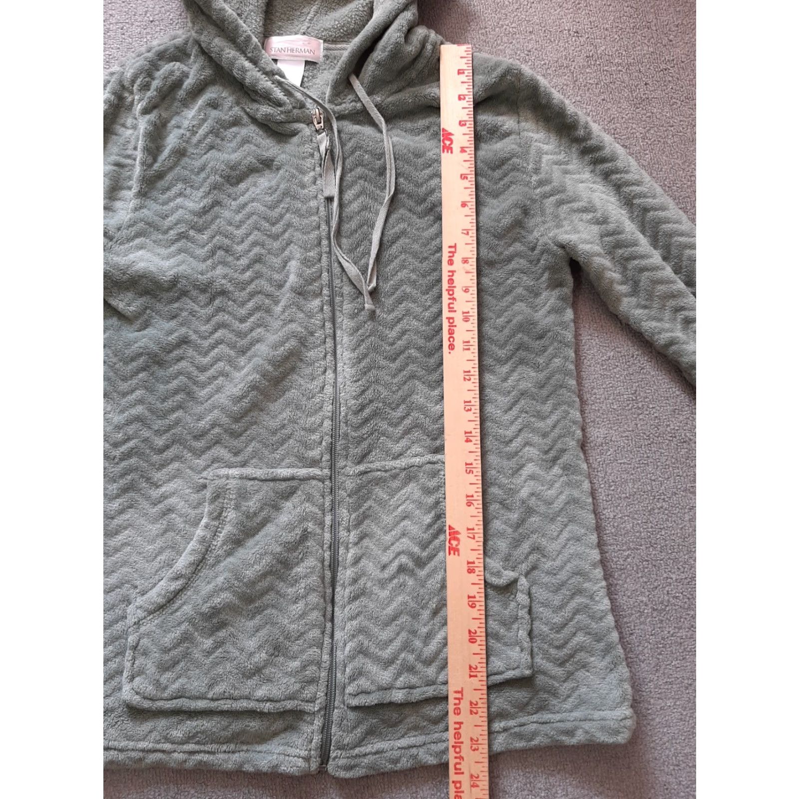 Vintage VINTAGE Stan Herman Hoodie Full Zip Womens Small S Green Long Sleeve Hooded Soft Pockets Size S / US 4 / IT 40 - 4 Thumbnail