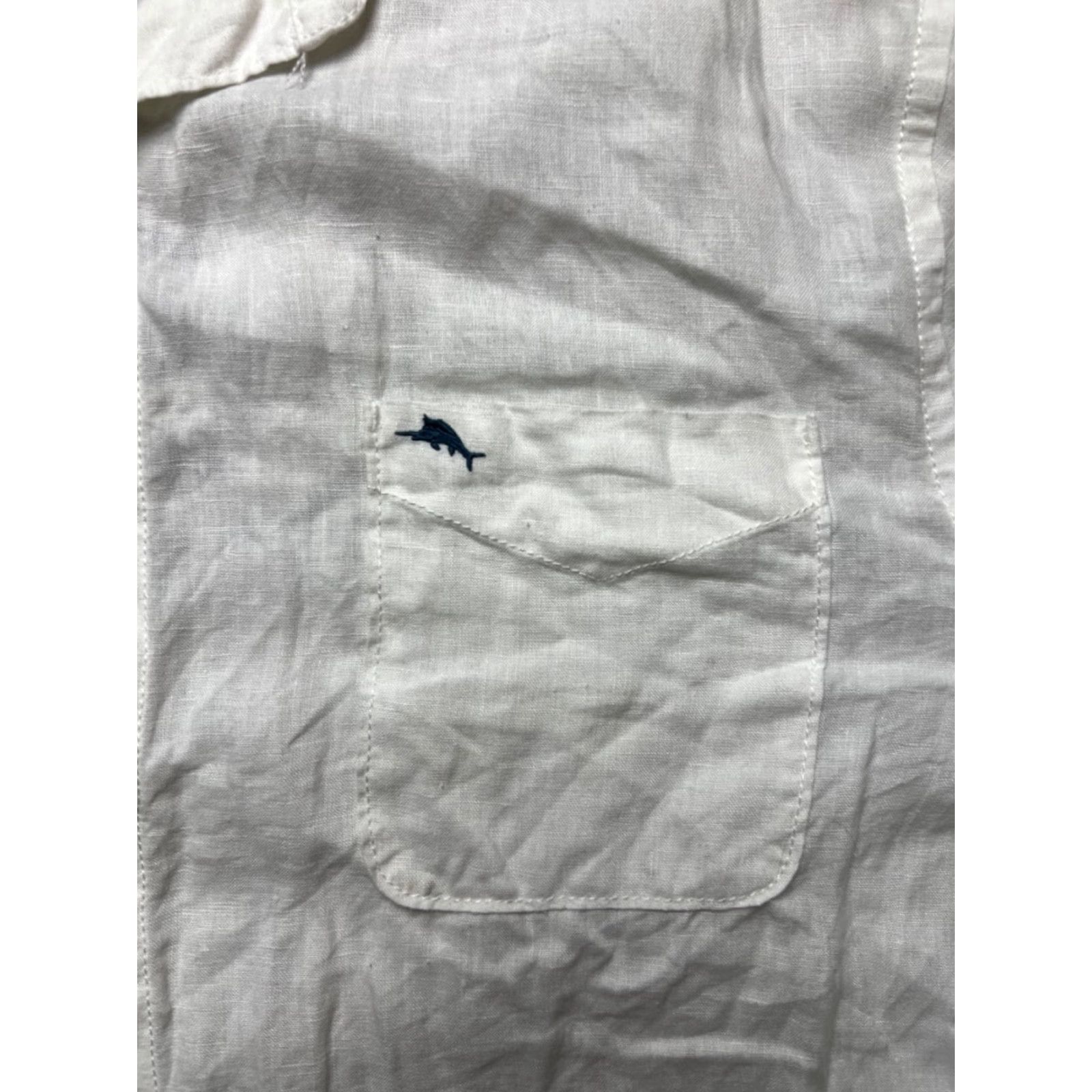 Tommy Bahama VINTAGE Tommy Bahama Long Sleeve Shirt 2XL White Linen Button-Up 25 Years of Paradise Mens Size US XXL / EU 58 / 5 - 5 Thumbnail