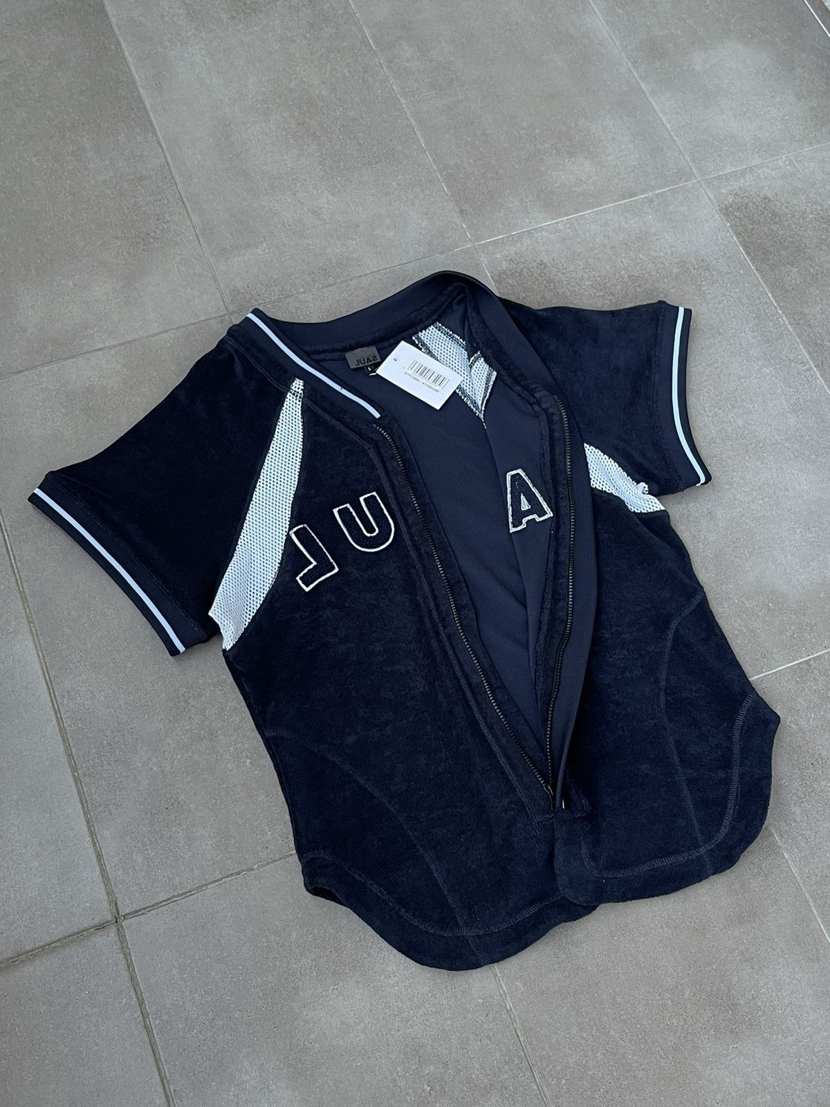 Saul Nash !DS! SS23 Saul Nash Big Logo Navy Paneled Zipped Top Size US L / EU 52-54 / 3 - 11 Thumbnail