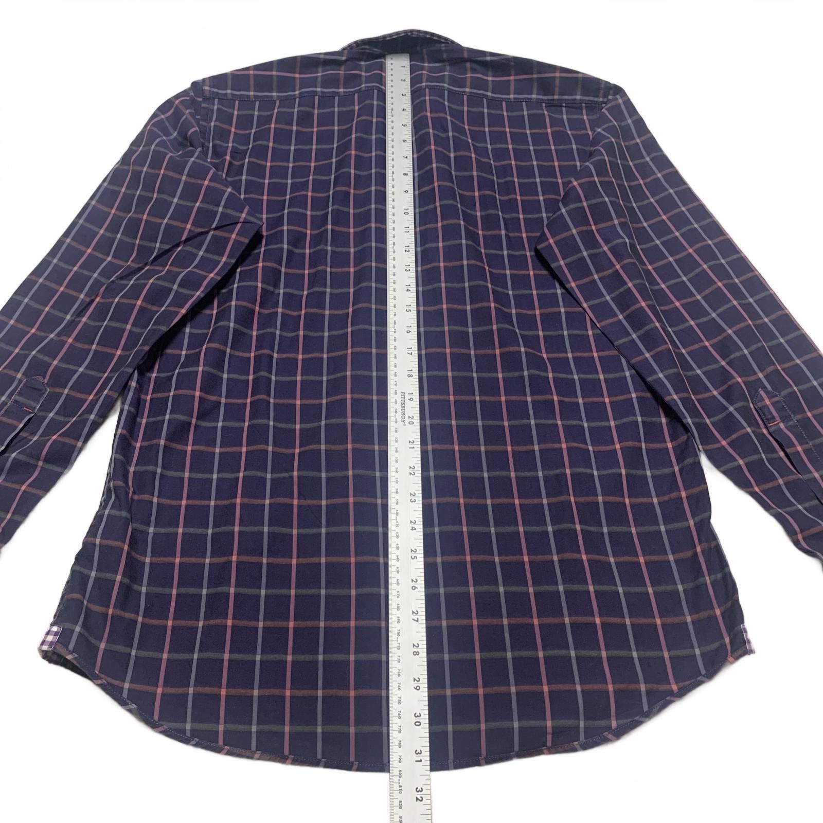 Other Borgo Ognissanti 28 Men's M Blue Plaid Button Shirt Size 38R - 5 Thumbnail