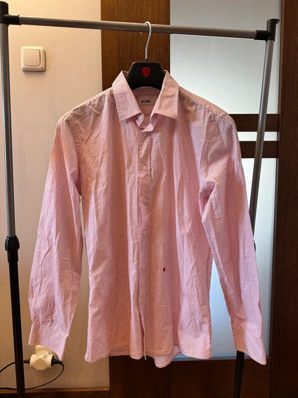 Moschino Moschino Small Heart Shirt Checked White Red 15.5/40 M Size US M / EU 48-50 / 2 - 1 Thumbnail