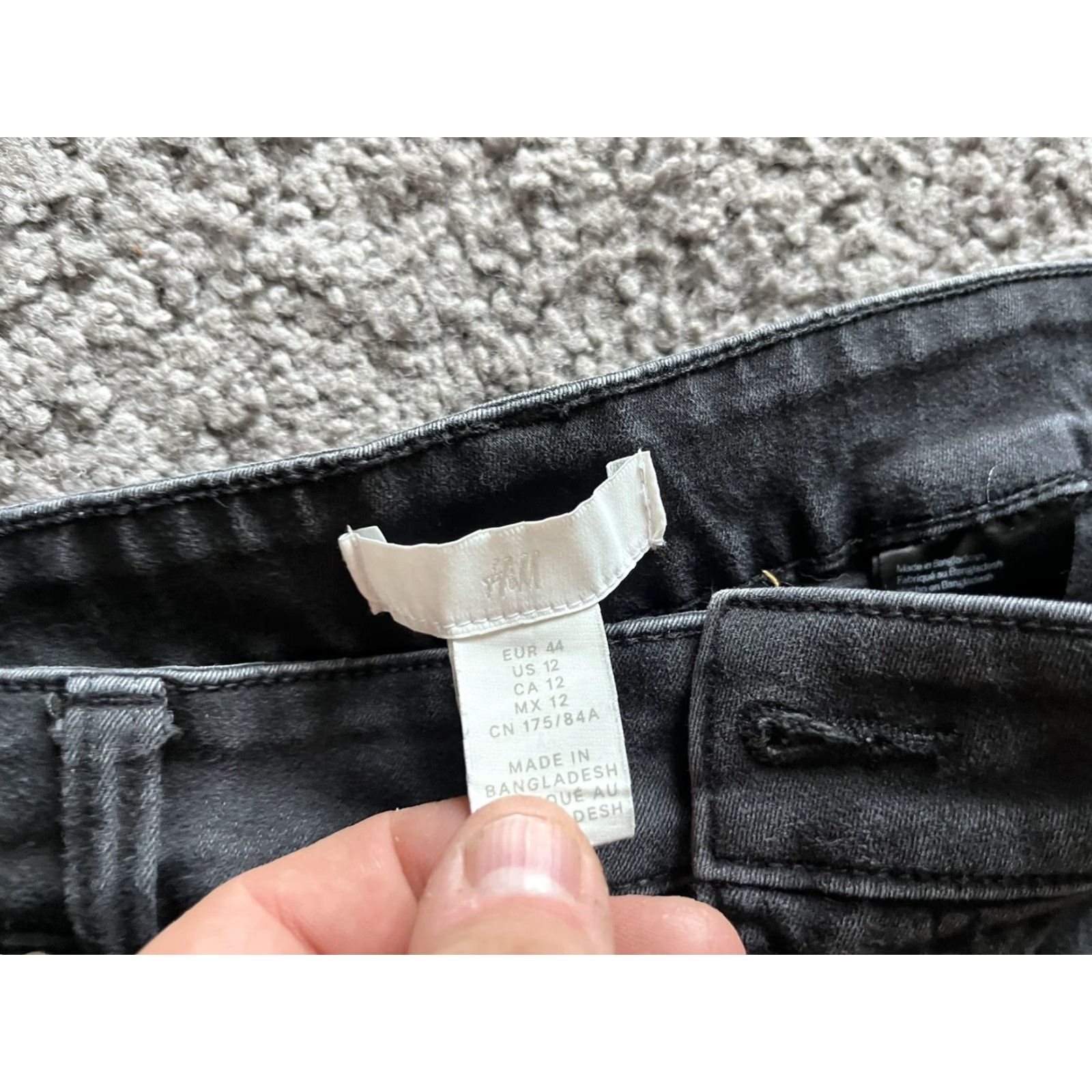 H&M H&M Womens High Rise Skinny Jeans 12 Black Solid Zip Up Size 34" / US 12 / IT 48 - 5 Thumbnail