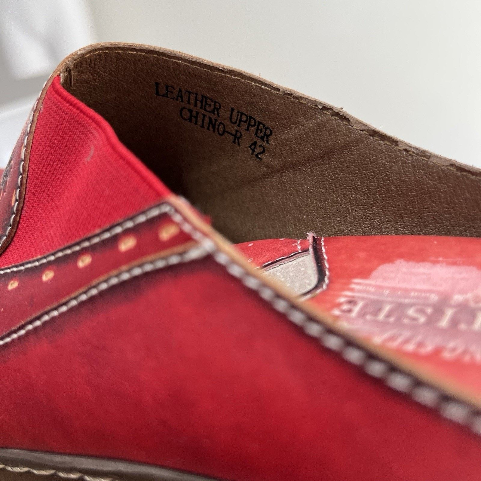 Other L'Artiste by Spring Step Mule Womens Red Leather Clog 11.5 Size US 11.5 / IT 41.5 - 9 Thumbnail
