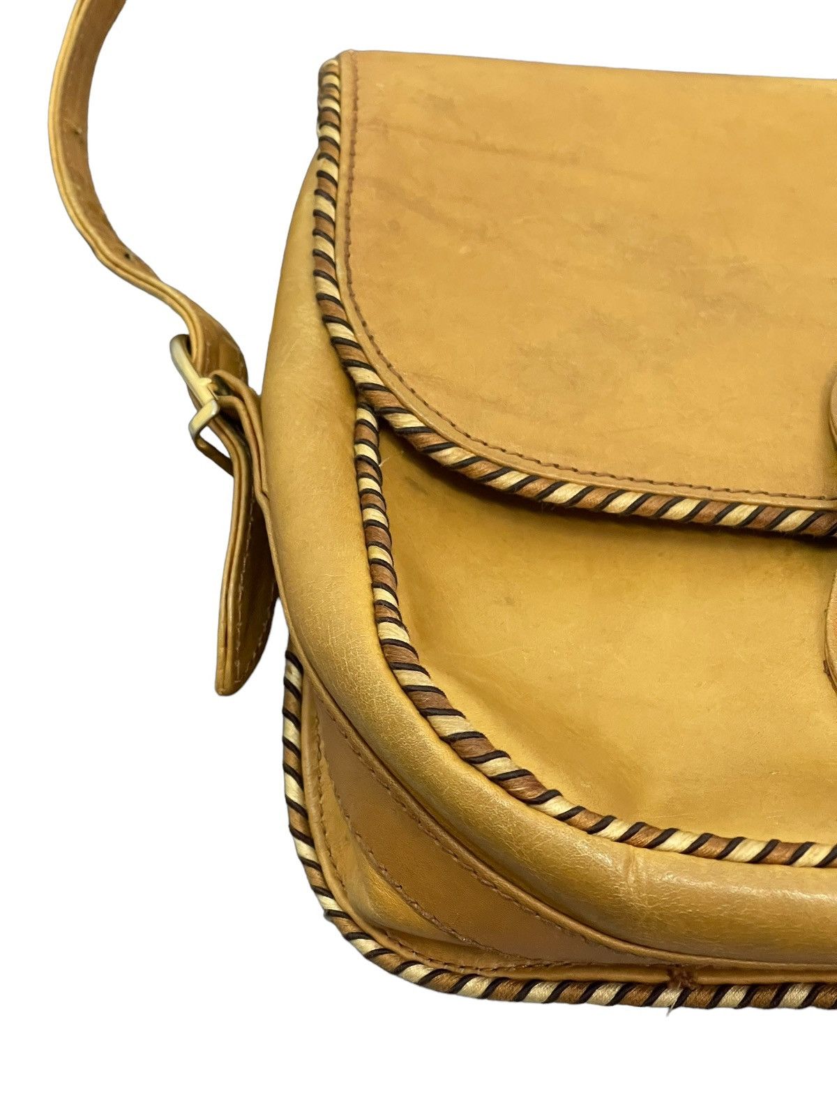 Japanese Brand Cross Body Vtg Trussardi Italy Full Leather Bag 1🟩 Size ONE SIZE - 7 Thumbnail