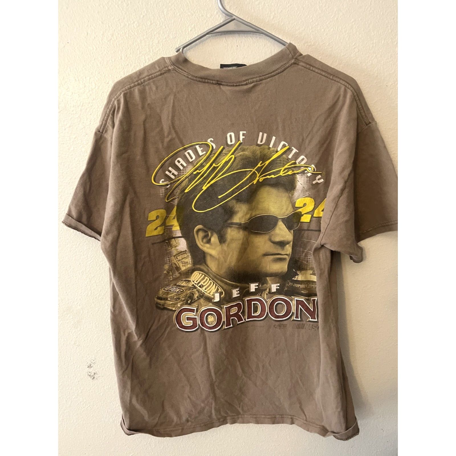 Vintage JEFF GORDON Chase T Shirt Short Sleeve Crew Neck 2000s Double Sided Brown Cotton Mens Large Car Classic NASCAR Size US L / EU 52-54 / 3 - 3 Thumbnail