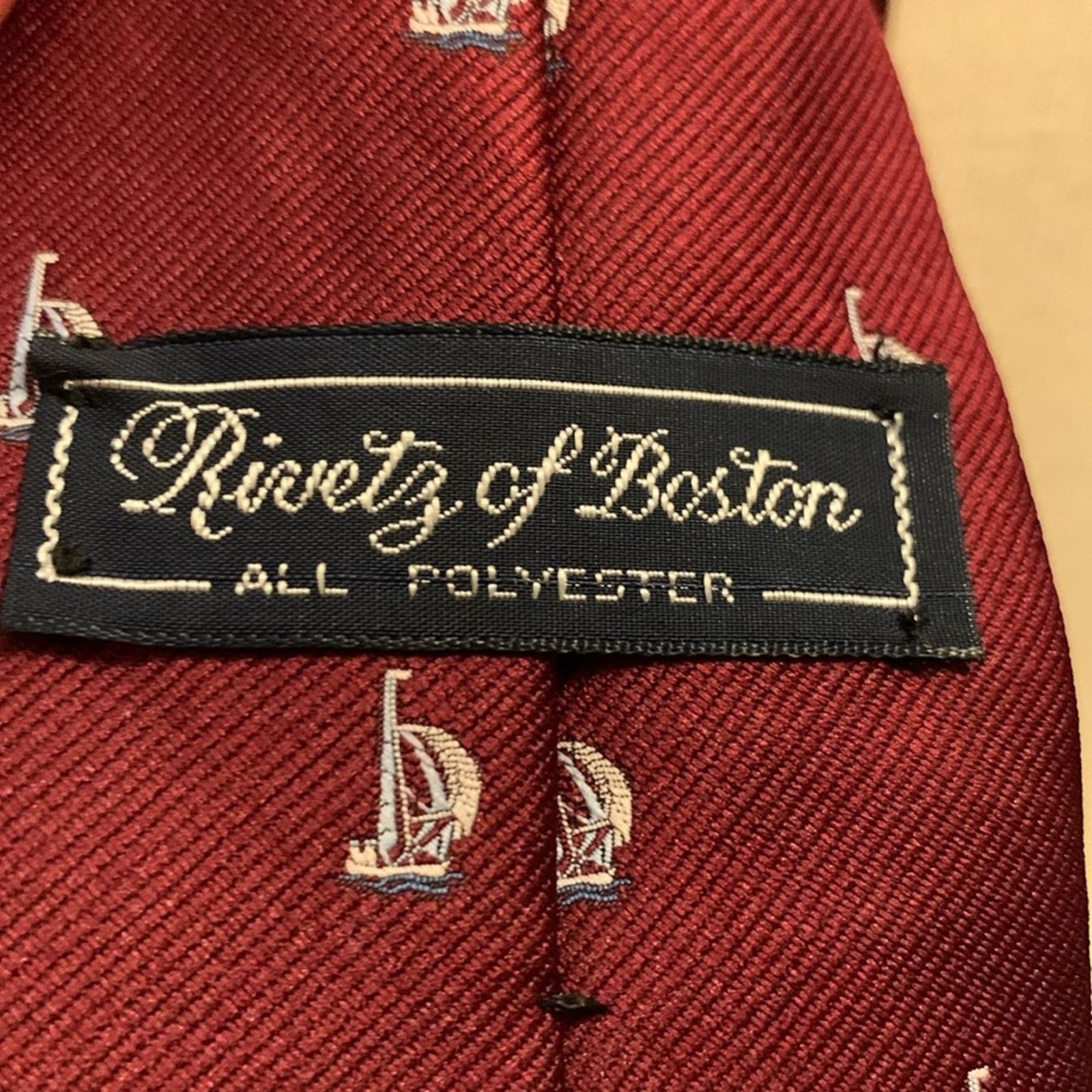 Vintage 70’s Rivetz of Boston sailboats necktie BOSTON SAILBOATS TIE Size ONE SIZE - 7 Thumbnail