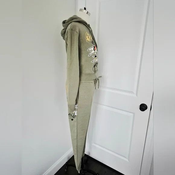 Ed Hardy Broken Hearts Sage Sweatsuit Coord Set Lounge Retro Y2K Size ONE SIZE - 12 Thumbnail
