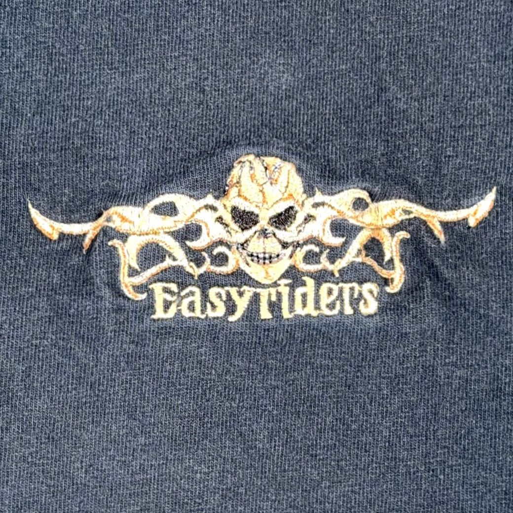 Anvil VINTAGE Easyriders Shirt ANVIL Henley Black XL Mens Shirt 90s Biker Motorcycle Embroidered Skull Tribal Casual T-Shirt Size US XL / EU 56 / 4 - 3 Thumbnail