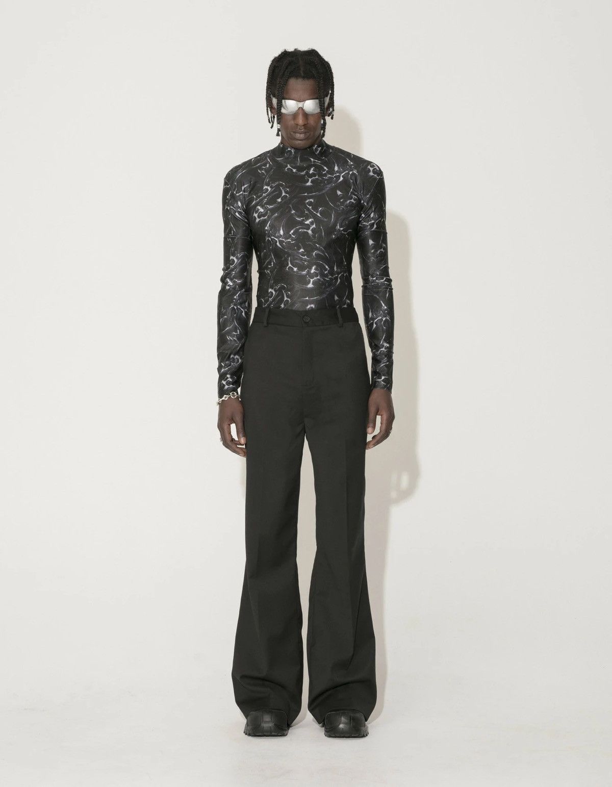 Han Kjobenhavn !DS! AW22 Han Kjobenhavn Wool Flared Black Trousers Size US 30 / EU 46 - 1 Thumbnail
