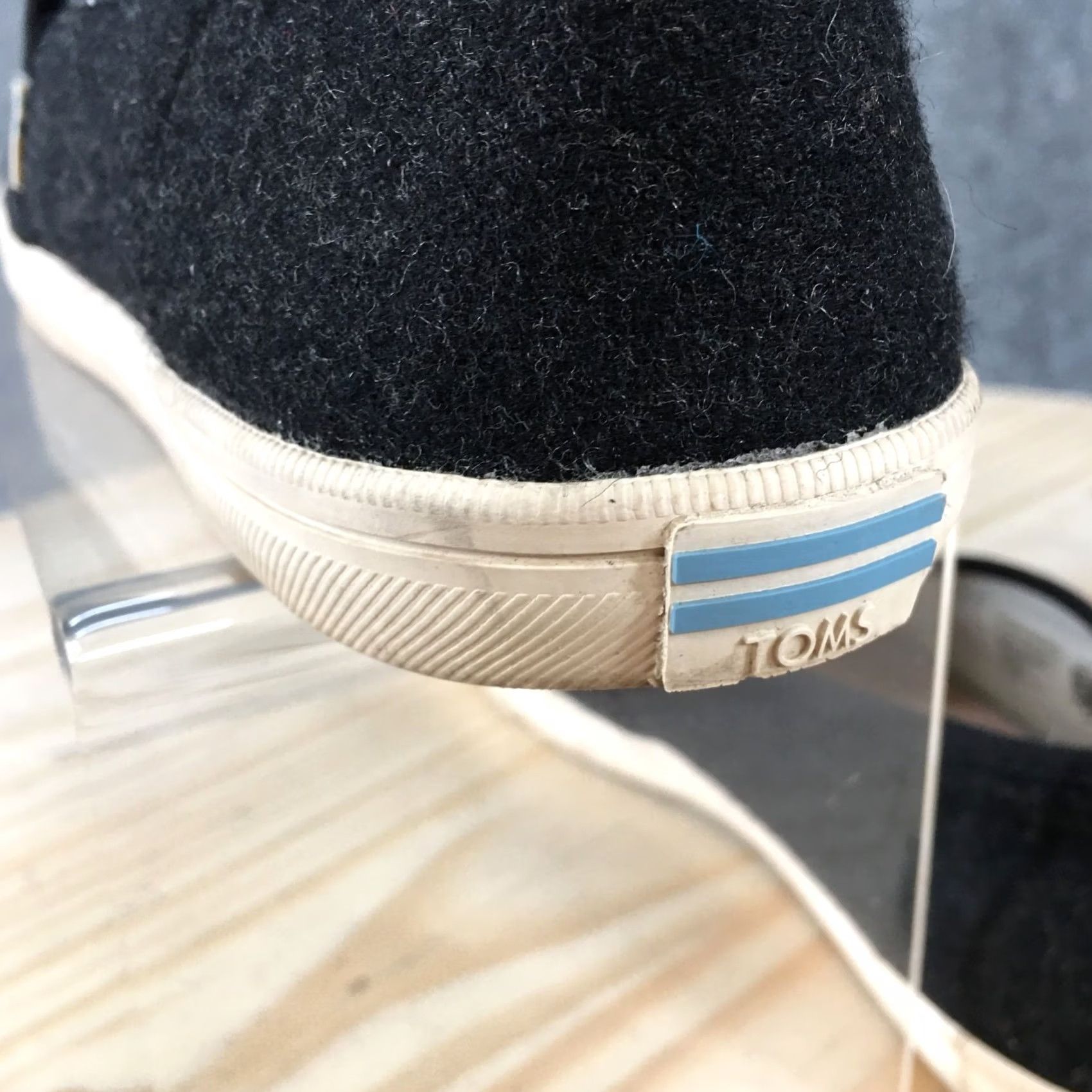 Toms TOMS Shoes Womens 7 Clemente Slip-On Sneakers Black Wool Low Top Comfort Casual Walking 10014132 Size M / US 6-8 / IT 42-44 - 3 Thumbnail