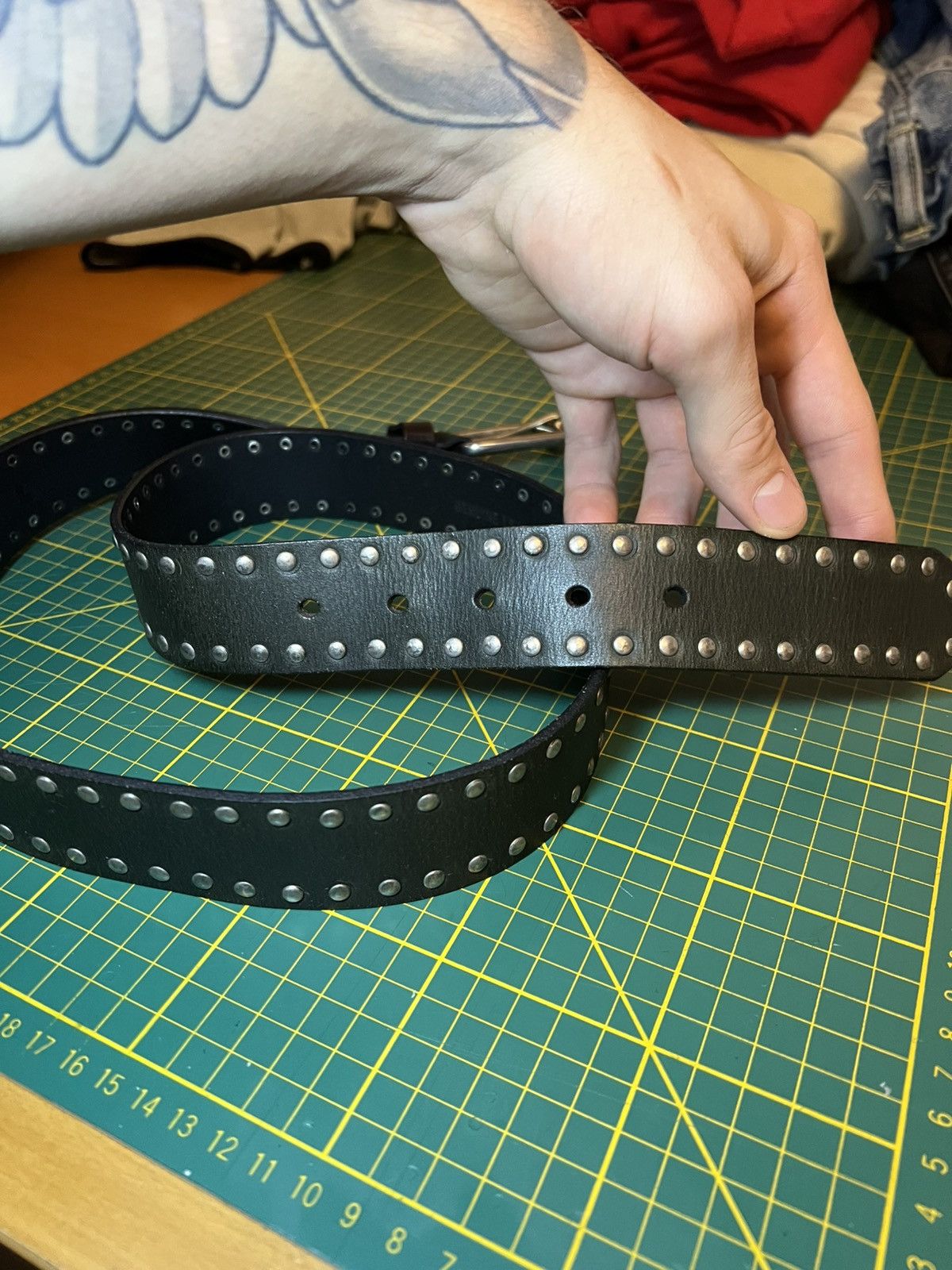Vintage Vintage genuine leather studded belt Size ONE SIZE - 5 Thumbnail