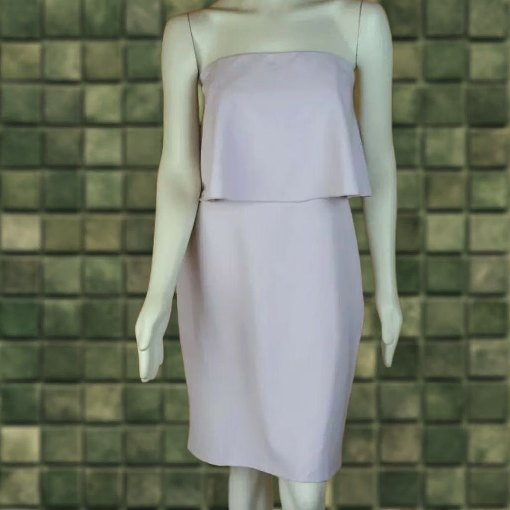 Vintage VINTAGE? Socialite Women's XL Strapless Dress Sleeveless Purple Pale Lavender Ruffle Knee Length Wedding NWOT Size XL / US 12-14 / IT 48-50 - 1 Thumbnail