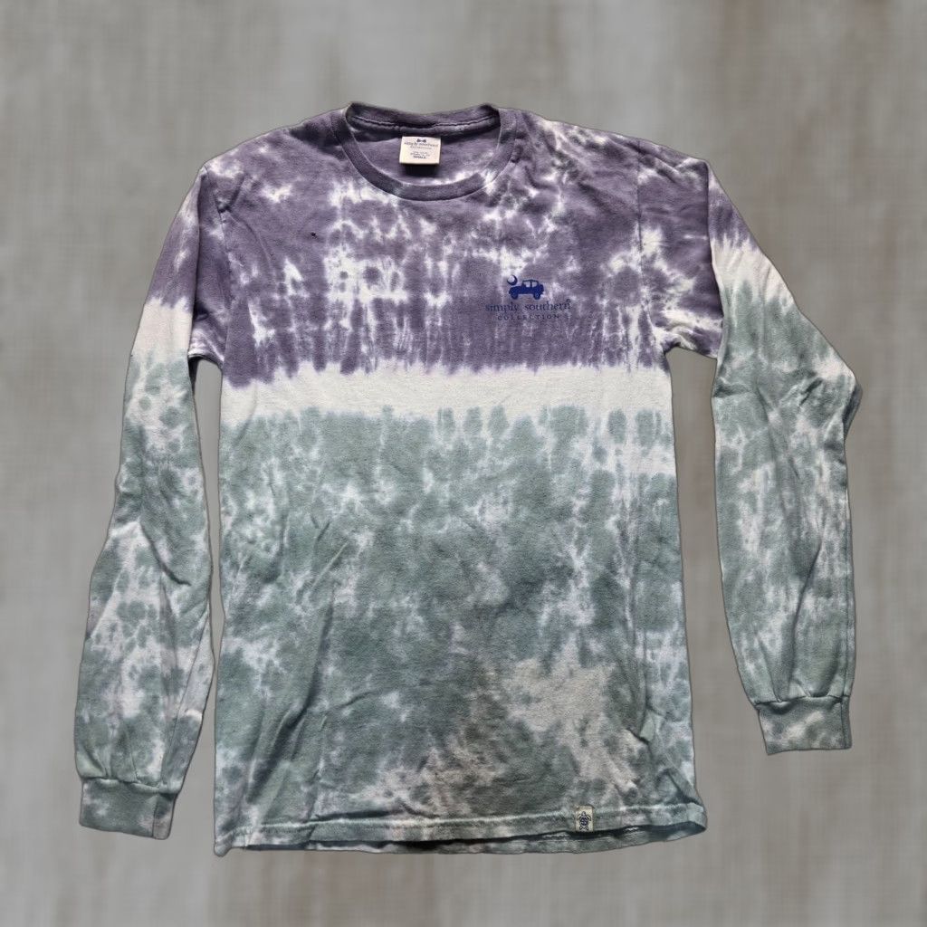 Vintage Simply Southern Keep Life Simple Gray Tie Dye Long Sleeve Shirt Women's S Small Size S / US 4 / IT 40 - 1 Thumbnail