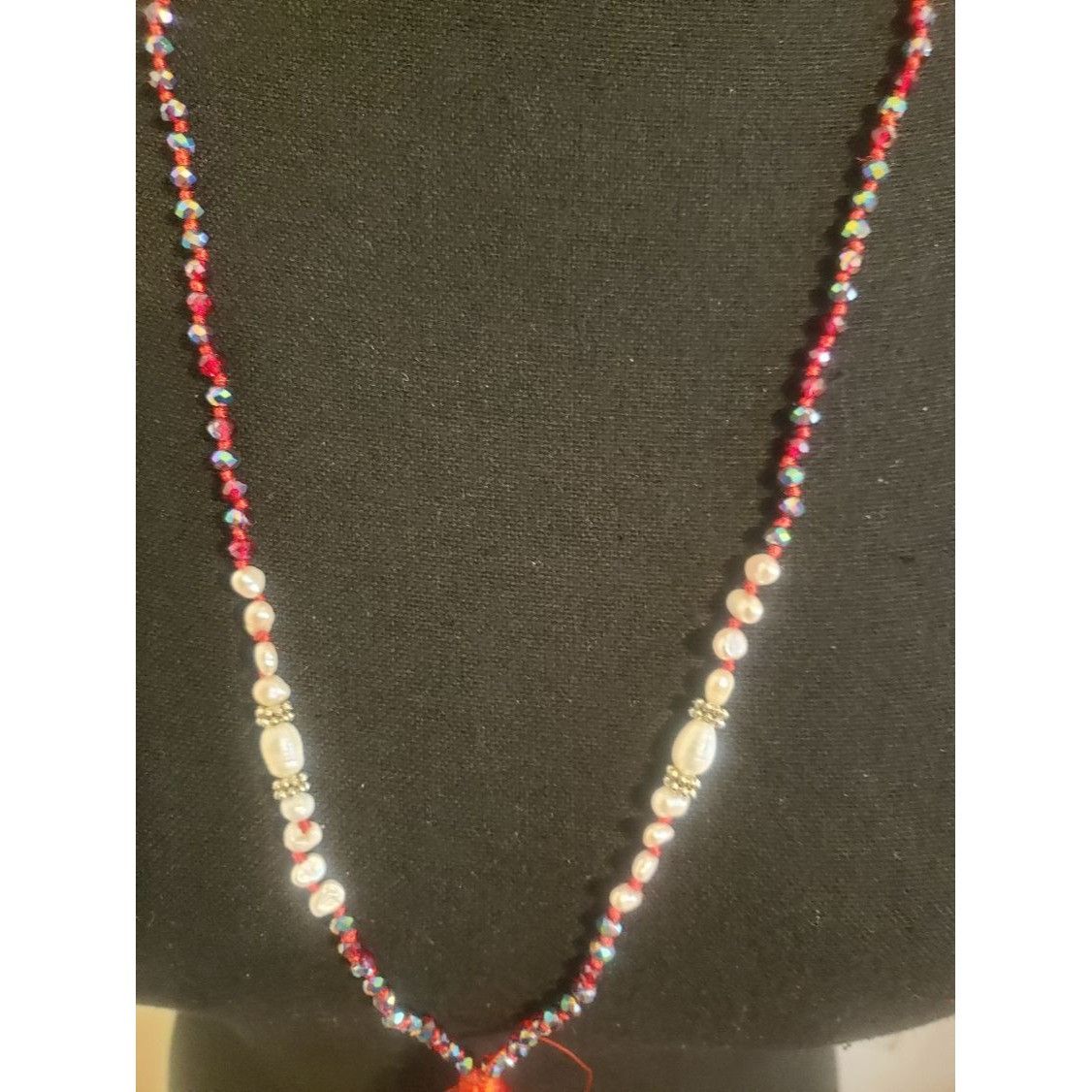Other KELITCH Shell Pearl Hematite Beaded Necklace Long Red Tassel Size ONE SIZE - 5 Thumbnail
