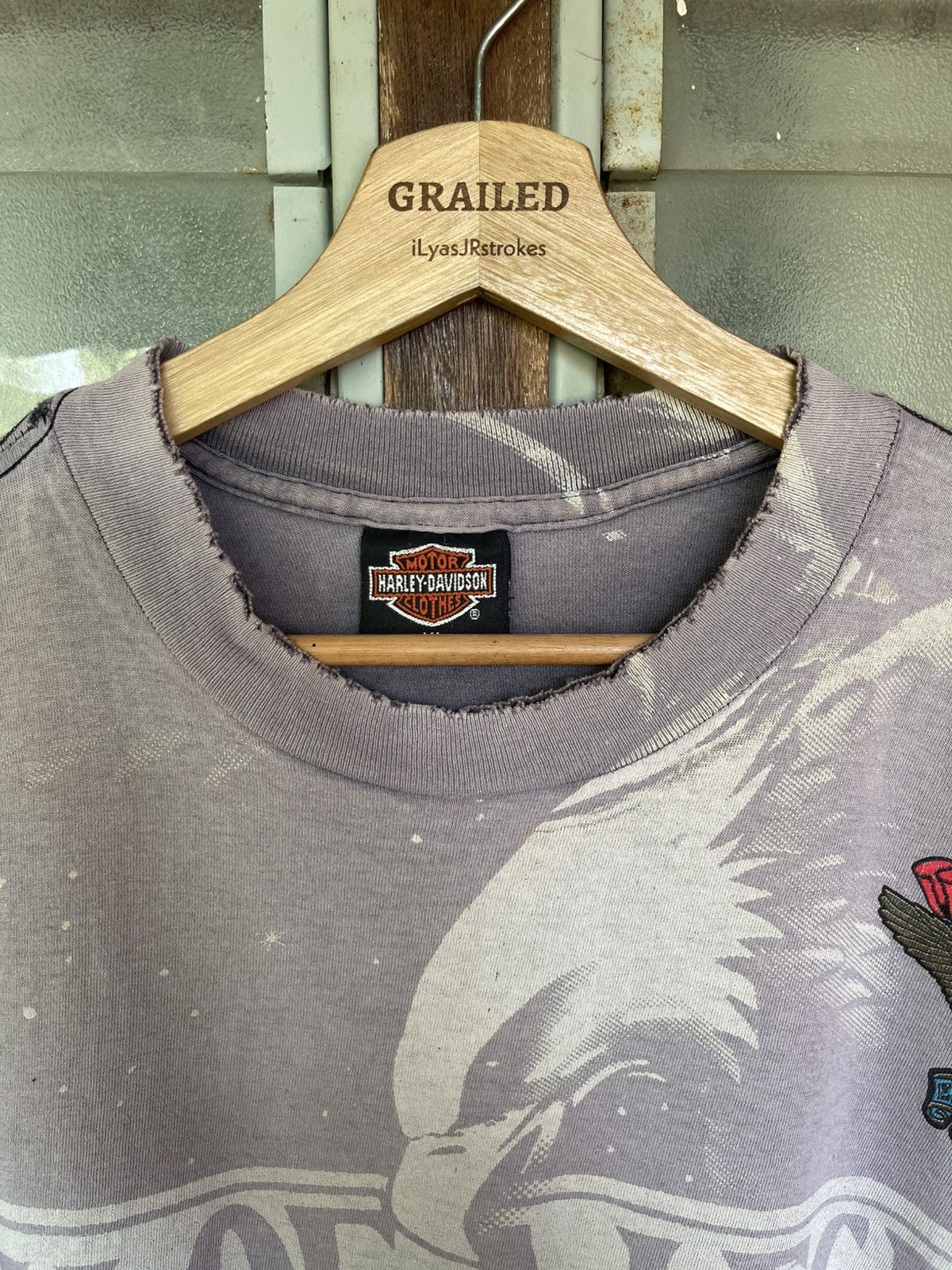 Harley Davidson Thrashed Vintage 1991 Harley Davidson OVP Sun Faded Tee Size US XL / EU 56 / 4 - 15 Thumbnail