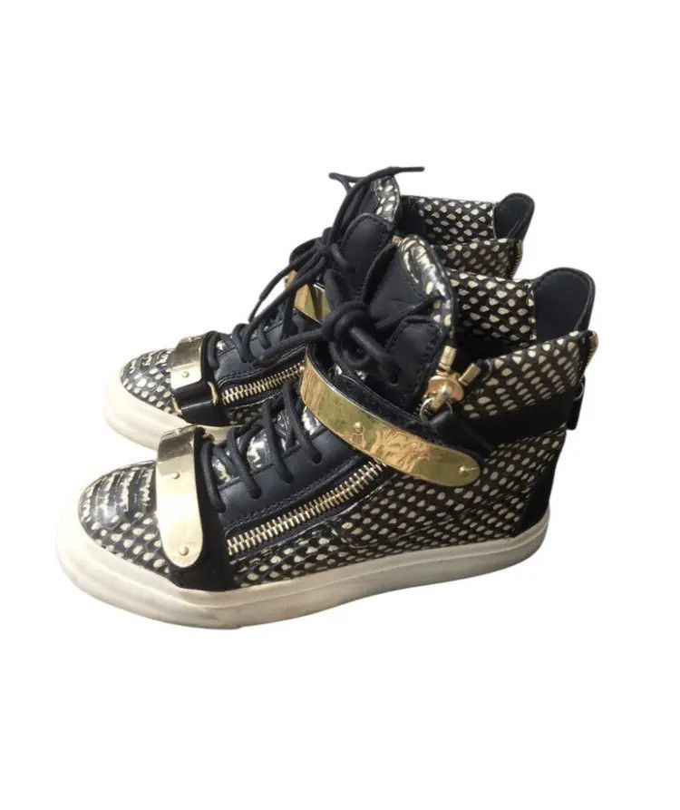 Giuseppe Zanotti $1200 + Hi top leather sneakers Size US 5 / EU 37 - 1 Thumbnail