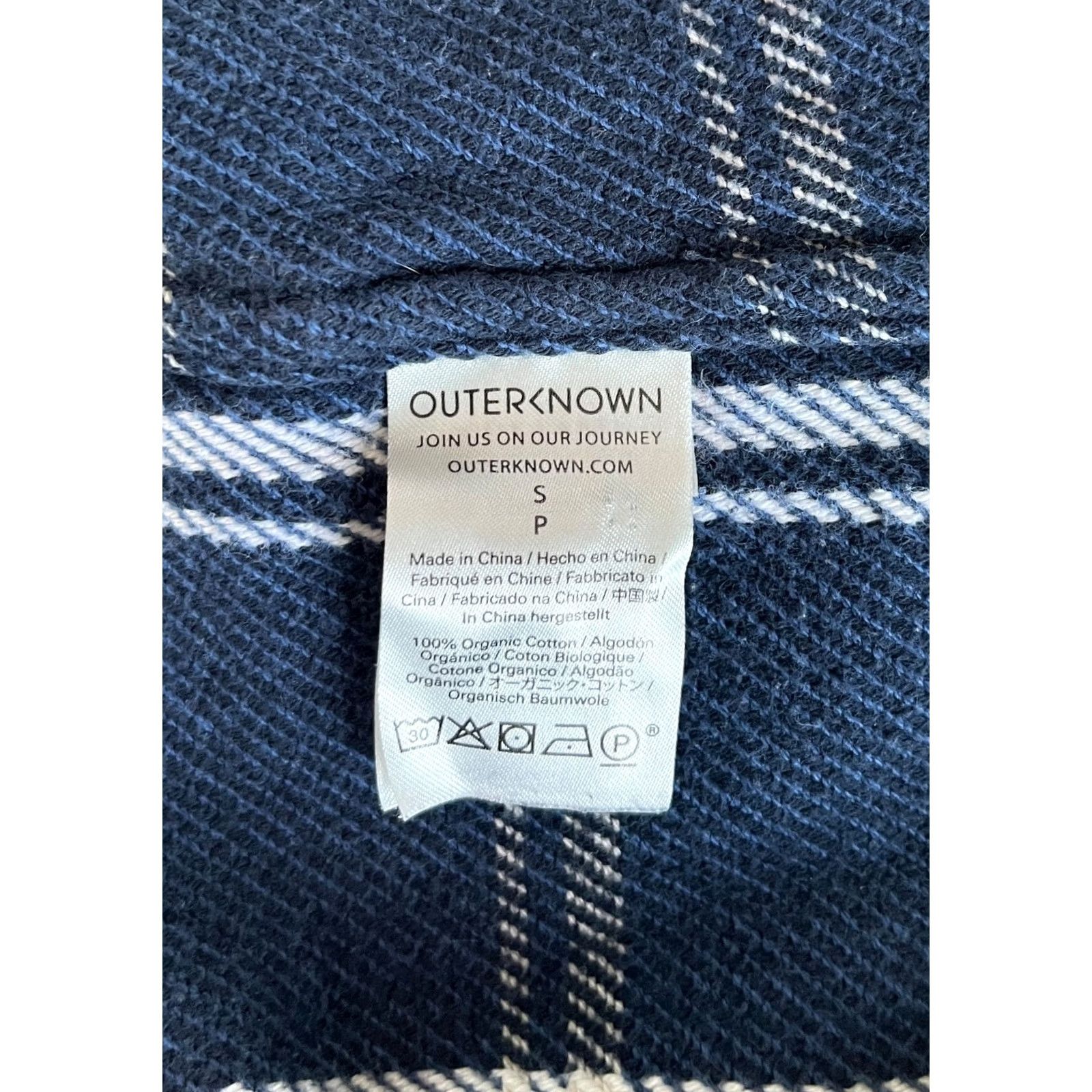 Outerknown Outerknown Men’s Blanket Shirt Plaid 100% Organic Cotton Sz S Navy Blue Button-Up Long Sleeve Pockets Vintage Mens Size US S / EU 44-46 / 1 - 7 Thumbnail