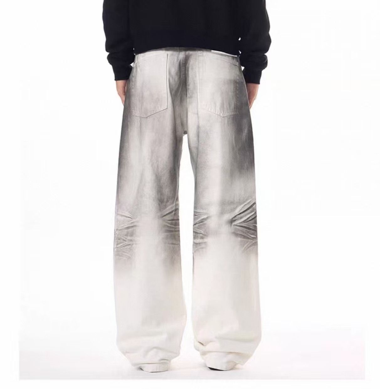 Vintage American street distressed men's loose hip-hop white jeans Size US 32 / EU 48 - 8 Thumbnail
