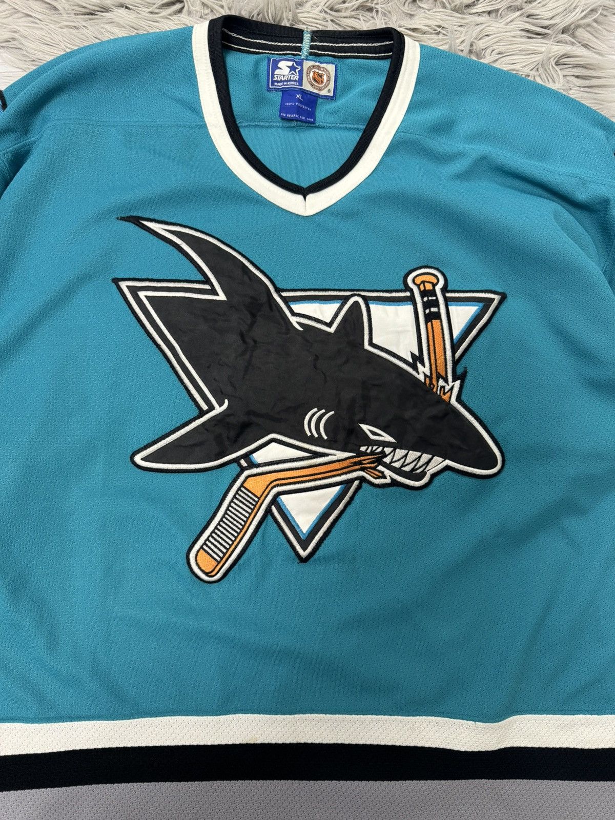 Starter × Vintage Vintage 90s Starter San Jose Sharks Hockey Jersey Size US XL / EU 56 / 4 - 7 Thumbnail