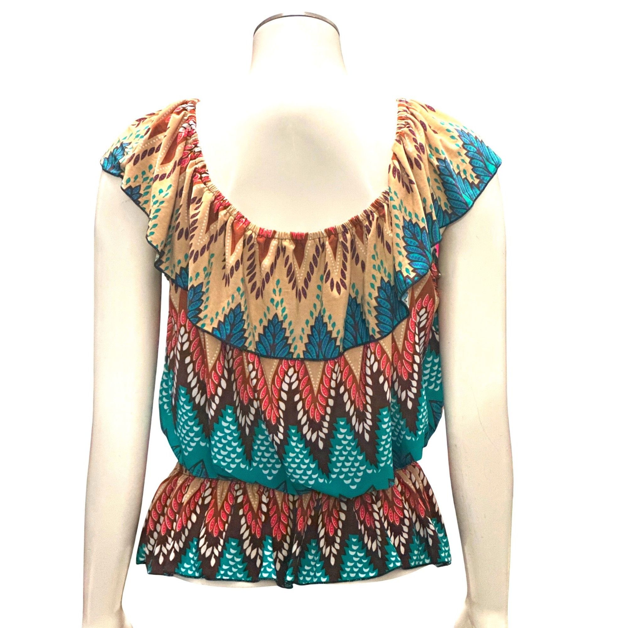 Other ACE Fashion Boho Peasant Blouse Festival Top Colorful Smocke Size XXL / US 16-18 / IT 52-54 - 5 Thumbnail