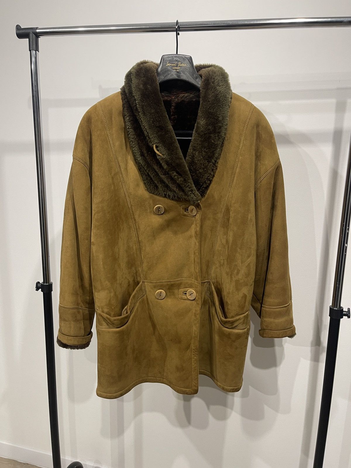 Gimo's Gimo’s Vintage 80s Shearling Coat Brown Suede Leather M/L Size US L / EU 52-54 / 3 - 1 Thumbnail