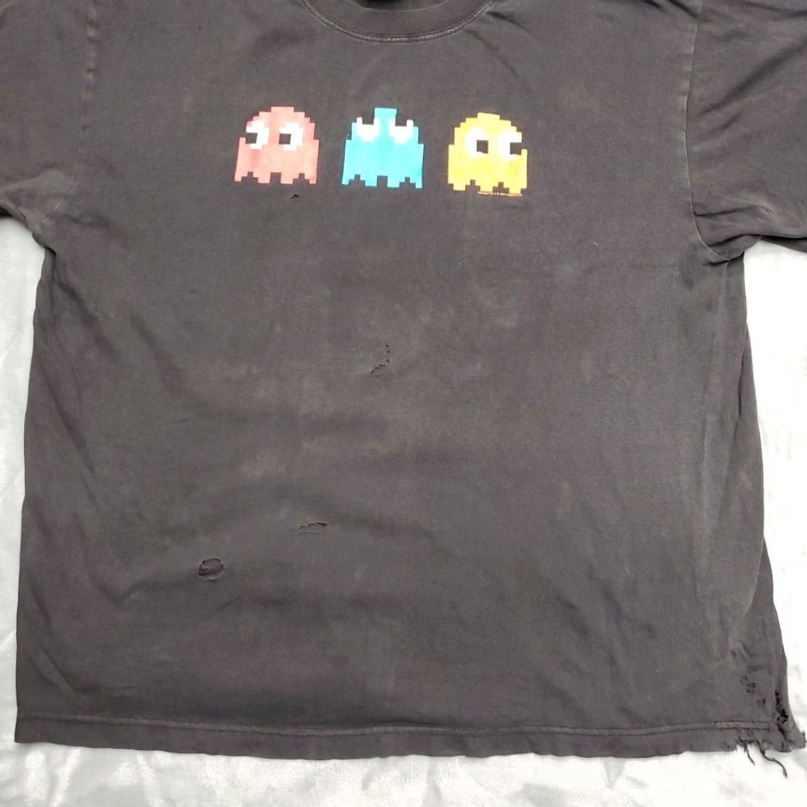 Thrasher VTG Pacman Shirt Mens L Black Faded Distressed Thrashed Short Sleeve Y2K TEE Size US L / EU 52-54 / 3 - 2 Thumbnail