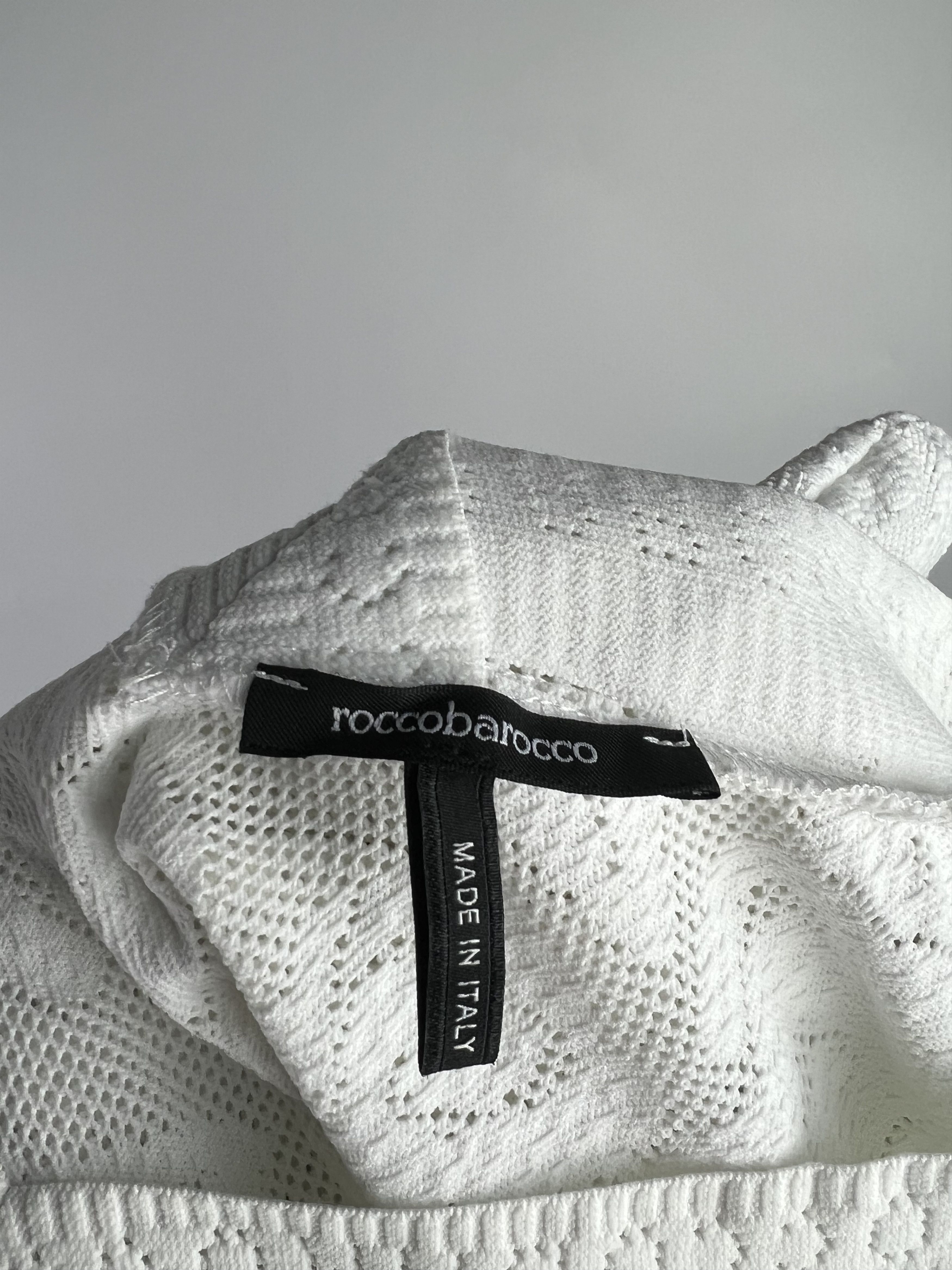 Other Roccobarocco White Mesh V-Neck Top Blouse Size US6 Size M / US 6-8 / IT 42-44 - 7 Thumbnail