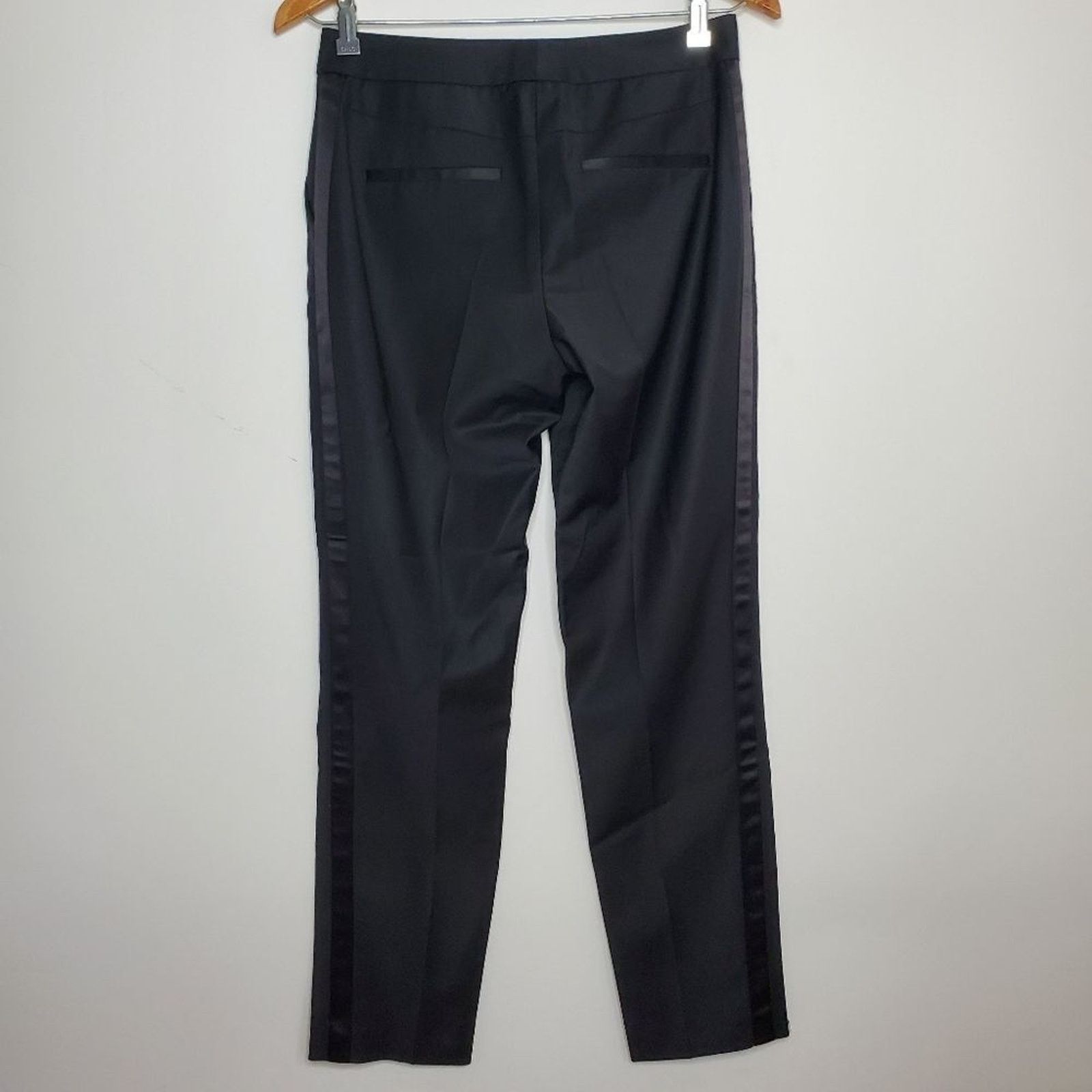 Reiss Reiss Black Lyon Satin Tuxedo Stripe Trim Ankle Trouser Sz 4 Size 27" / US 4 / IT 40 - 4 Thumbnail