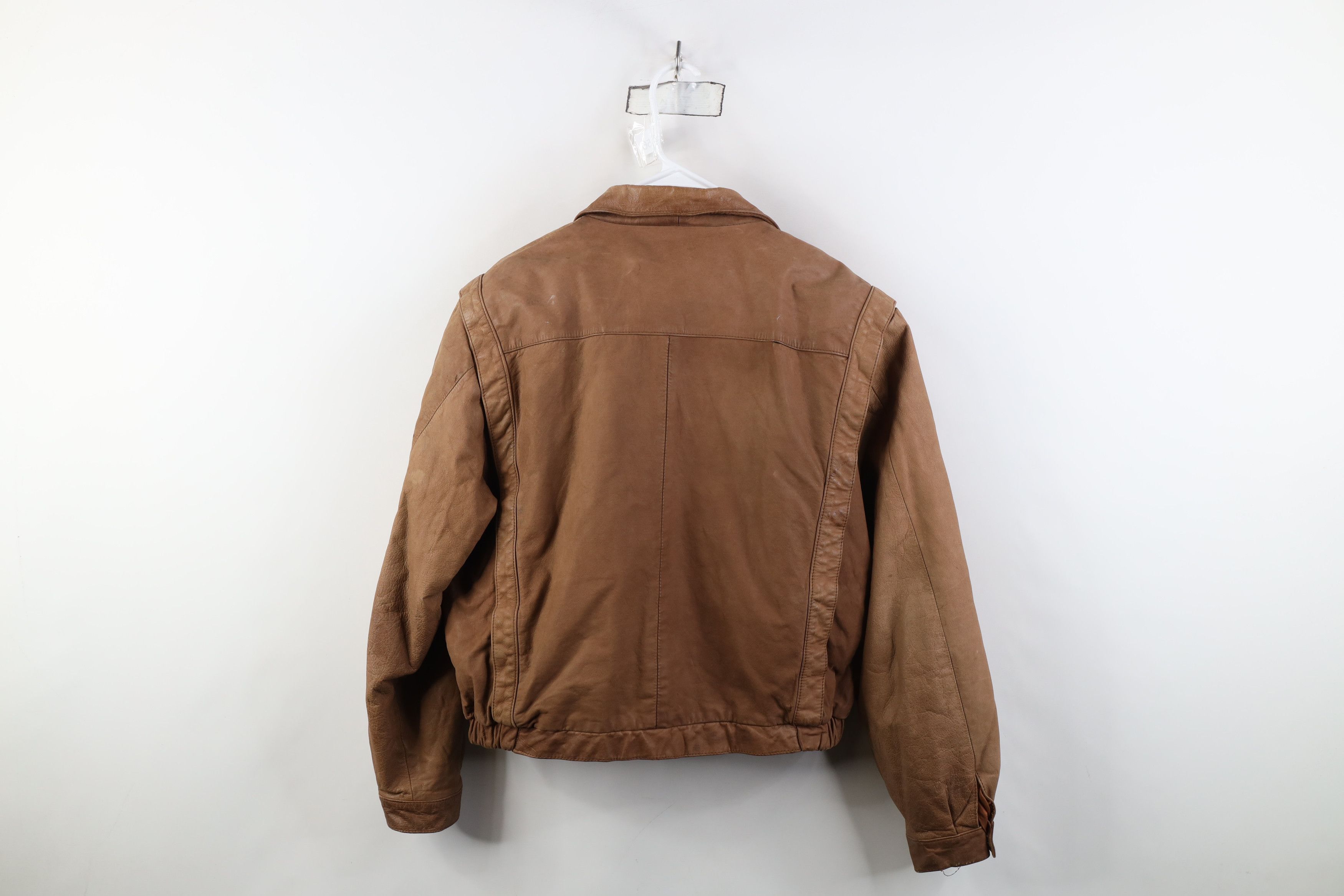 Vintage Vintage 80s 90s Streetwear Leather Flight Bomber Jacket Size M / US 6-8 / IT 42-44 - 16 Thumbnail