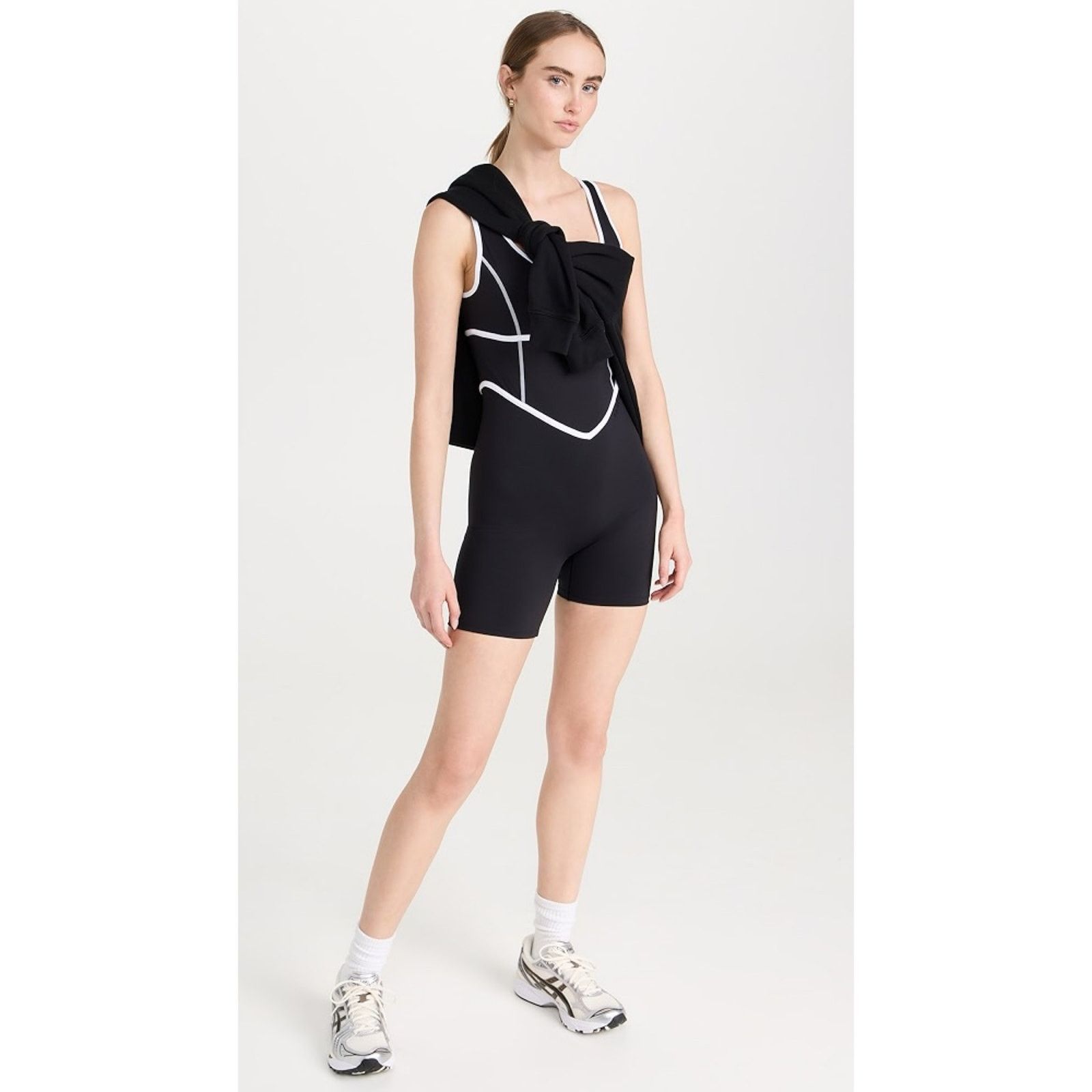 Other Bandier Tempo V-Neck Contrast Seam Playsuit | Sz M Size 30" / US 8 / IT 44 - 2 Thumbnail