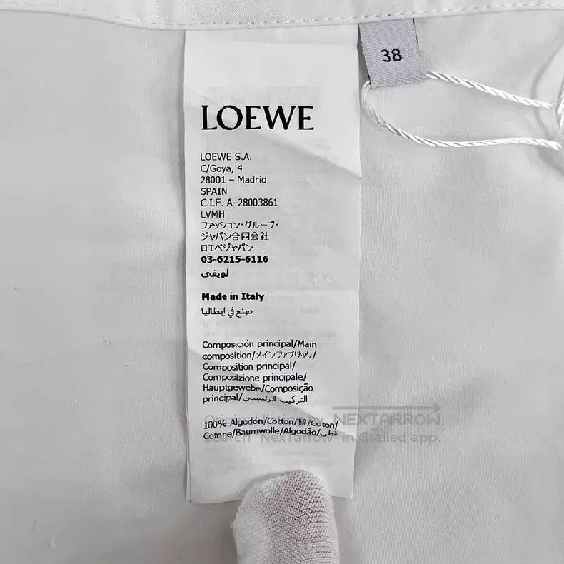 Loewe Loewe White irregular pleat design cotton collar long slee Size XS / US 0-2 / IT 36-38 - 7 Thumbnail