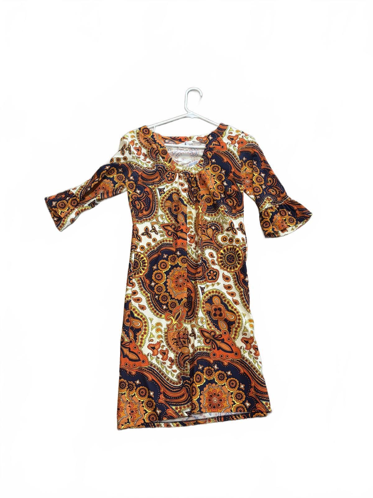 Other Jude Connally Vintage Paisley Dress w/ 3/4 Bell Sleeves s XS Size XS / US 0-2 / IT 36-38 - 1 Thumbnail