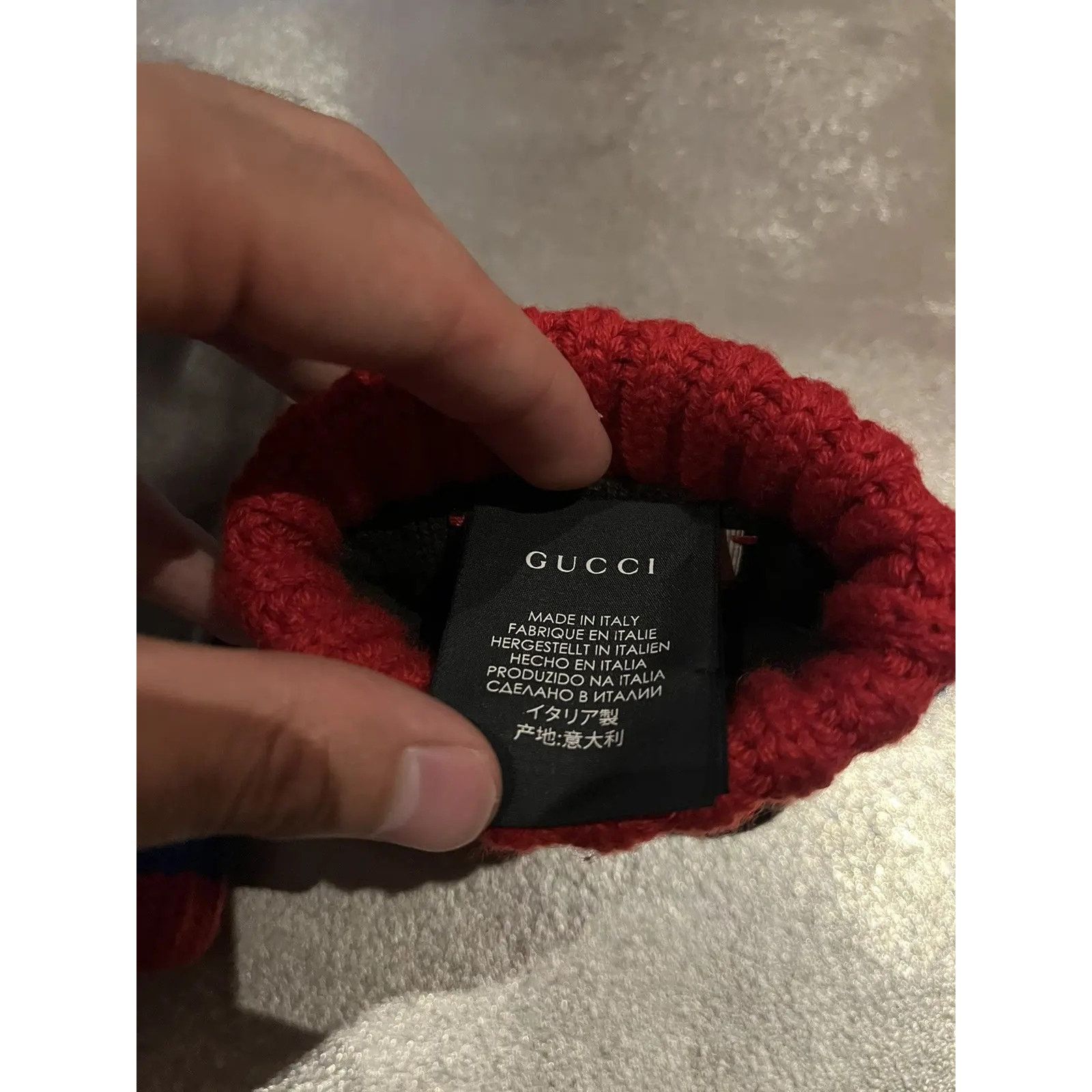 Gucci o1rshd1 Q:4 / 8/S Leather & Cashmere Cuff Gloves in Brown Size ONE SIZE - 5 Thumbnail