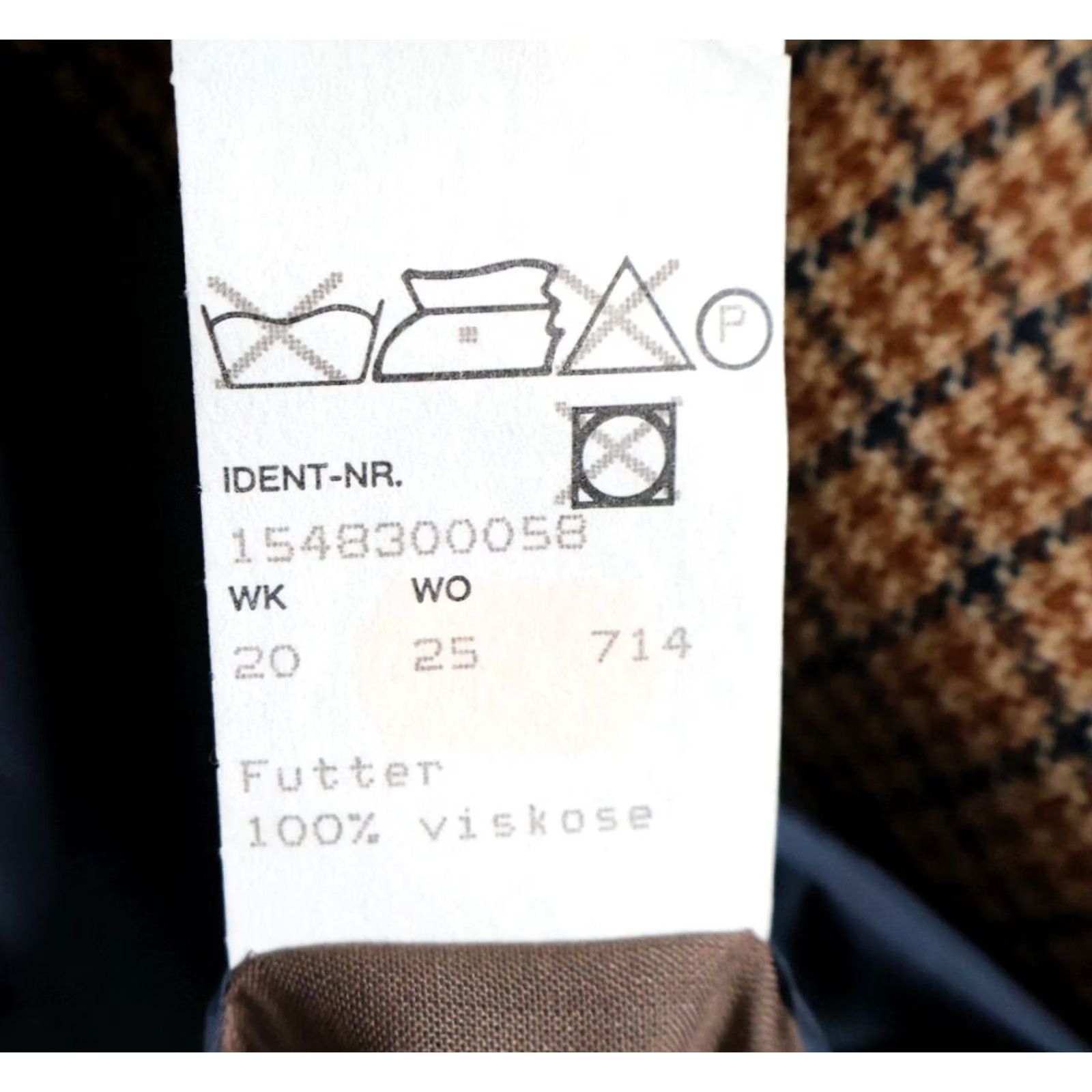 Vintage Strellson Sport Coat Men 40 Brown Houndstooth 3-Button Wool Cashmere Jacket Size US XXS / EU 40 - 7 Thumbnail