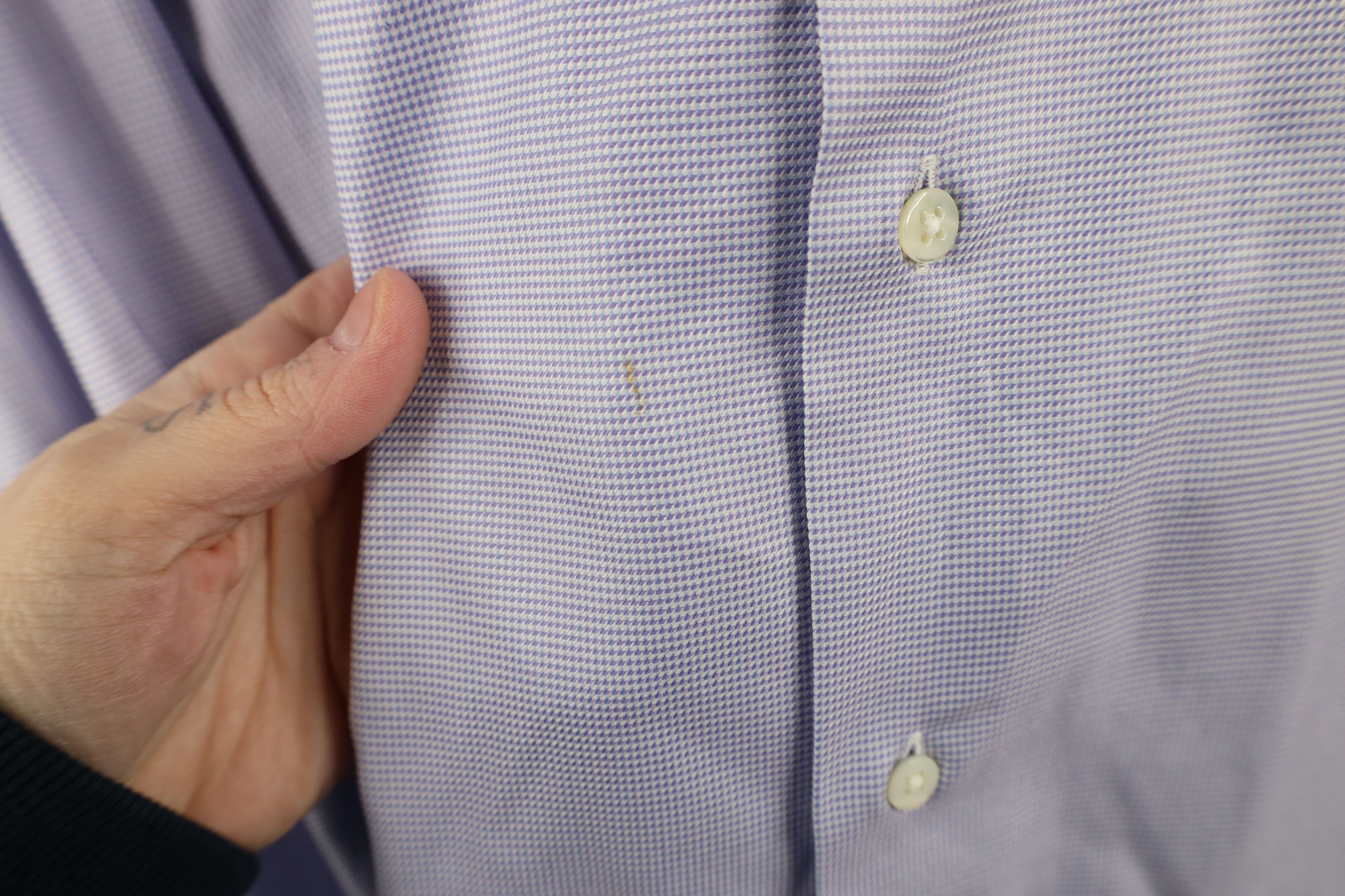 Canali × Vintage Canali Houndstooth Long Sleeve Button Shirt Cotton Blue Size US M / EU 48-50 / 2 - 4 Thumbnail