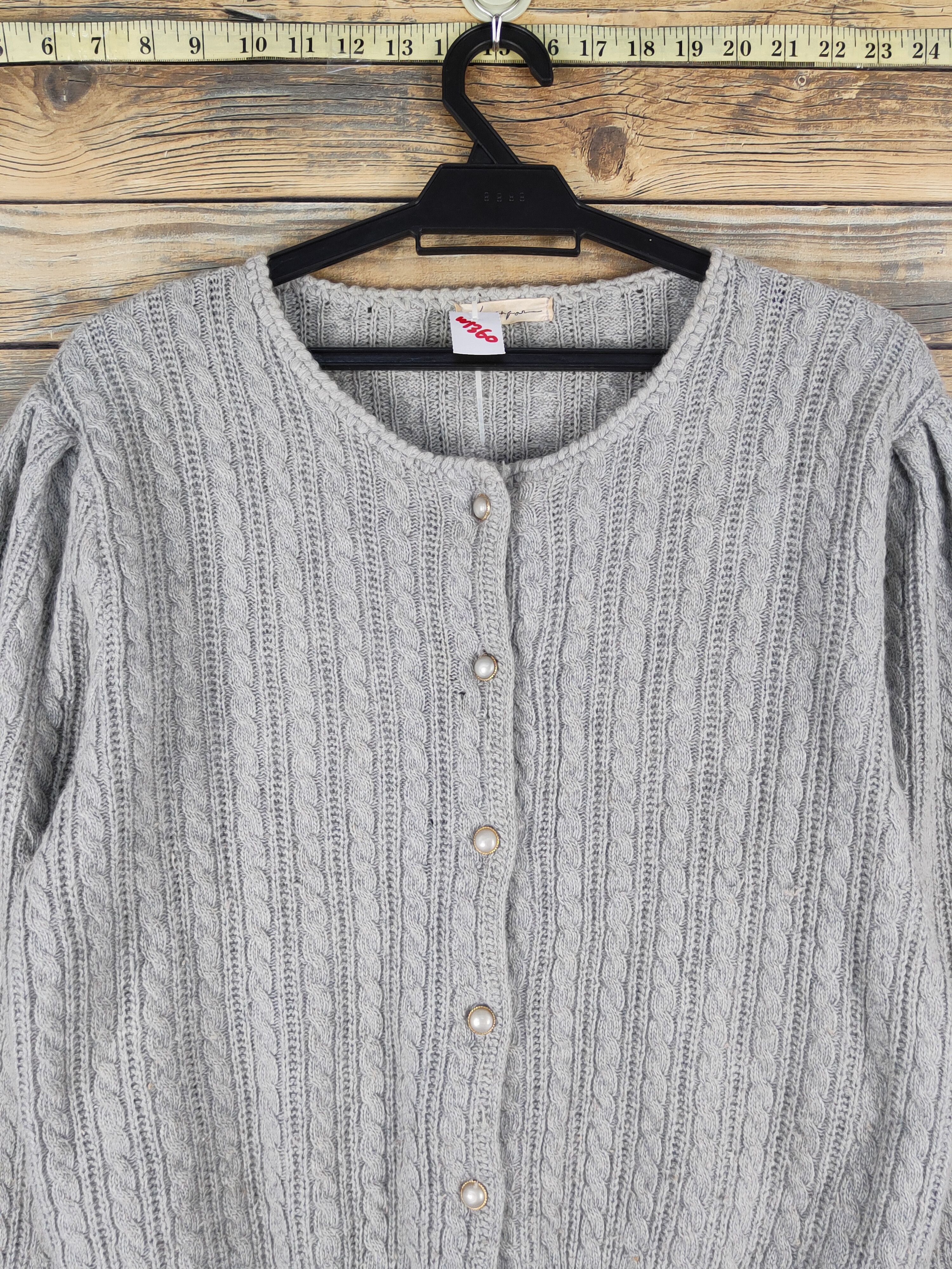 Homespun Knitwear Lanfor vintage Gray Knitwear Cardigan #W1360 Size M / US 6-8 / IT 42-44 - 2 Thumbnail