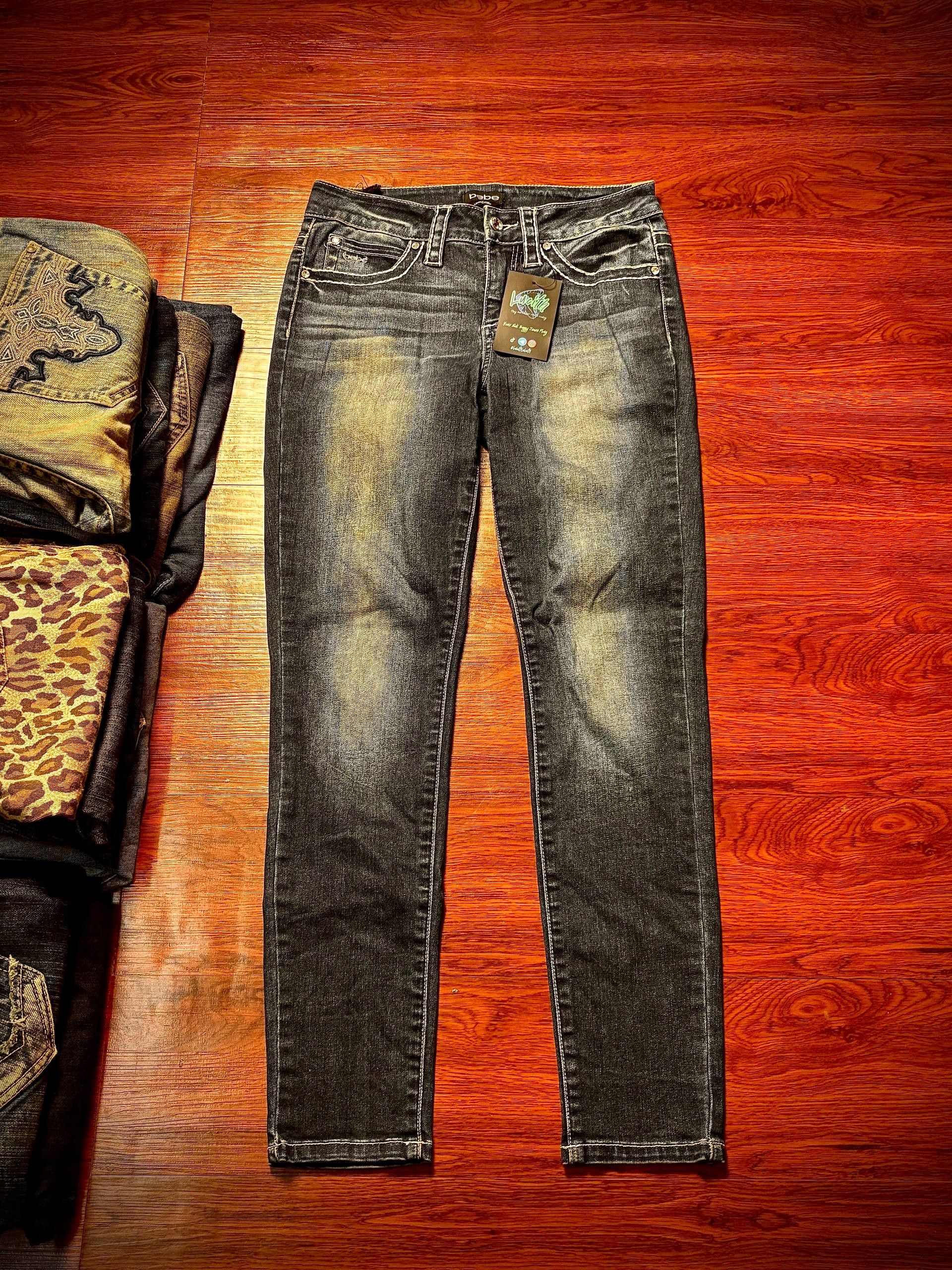 Bebe Vintage Y2K Bebe Blue Wash Denim Pants Skinny Model Size 28" / US 6 / IT 42 - 3 Thumbnail