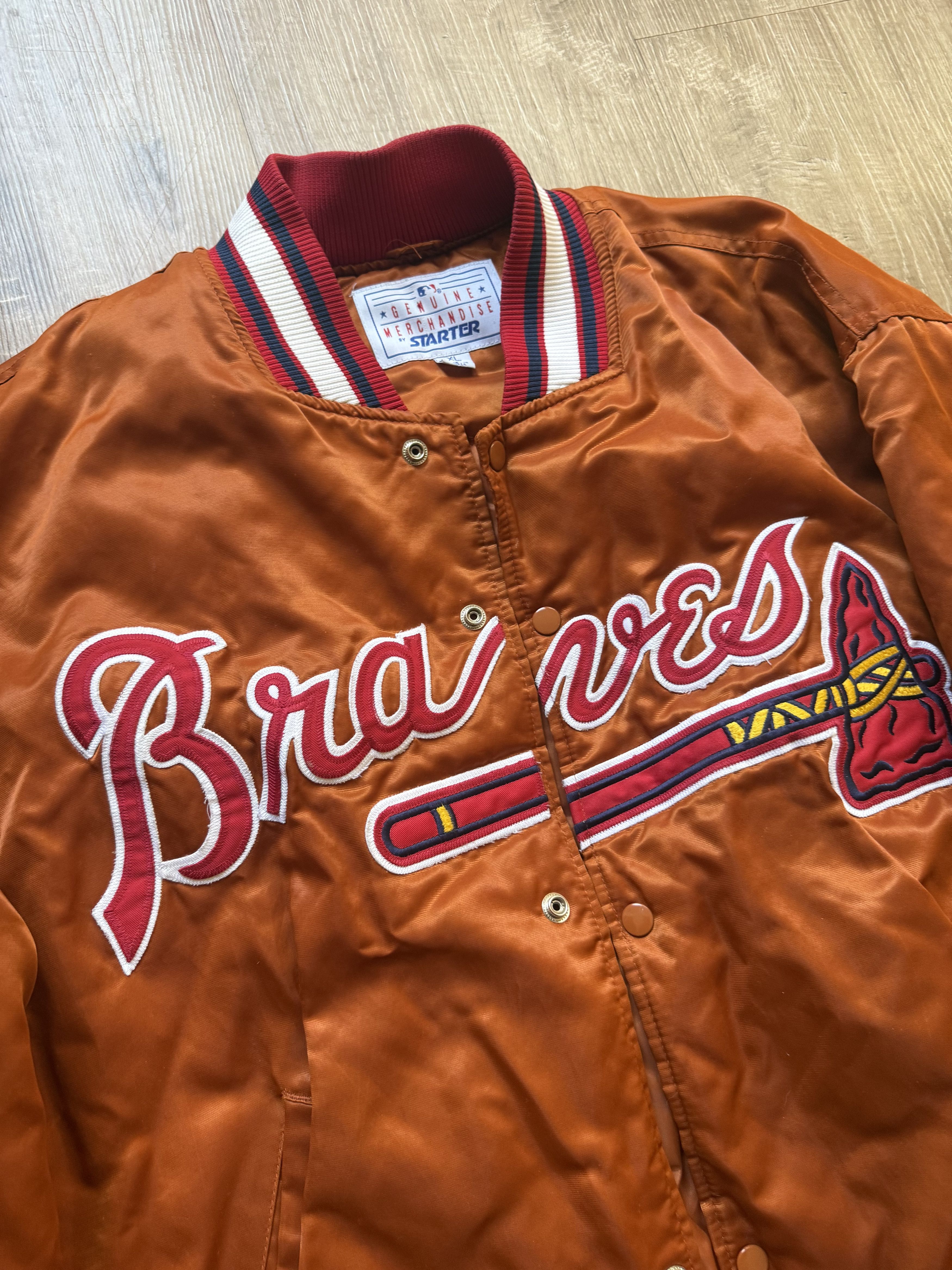 Starter Vintage Starter Atlanta Braves Satin Jacket – MLB – Size US XL / EU 56 / 4 - 2 Thumbnail