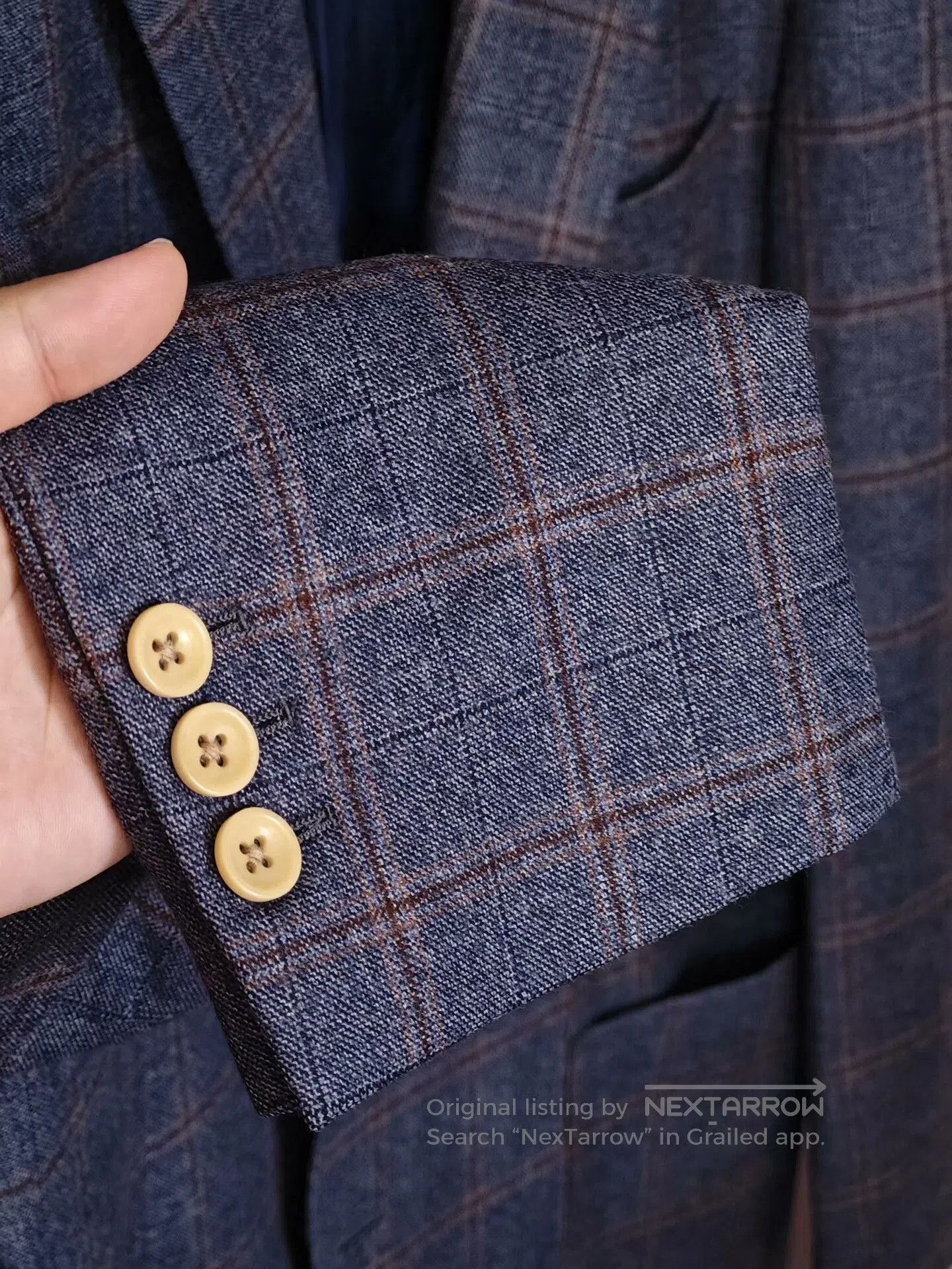 Japanese Brand Italian Wool Blazer with Check Pattern. Size US M / EU 48-50 / 2 - 4 Thumbnail
