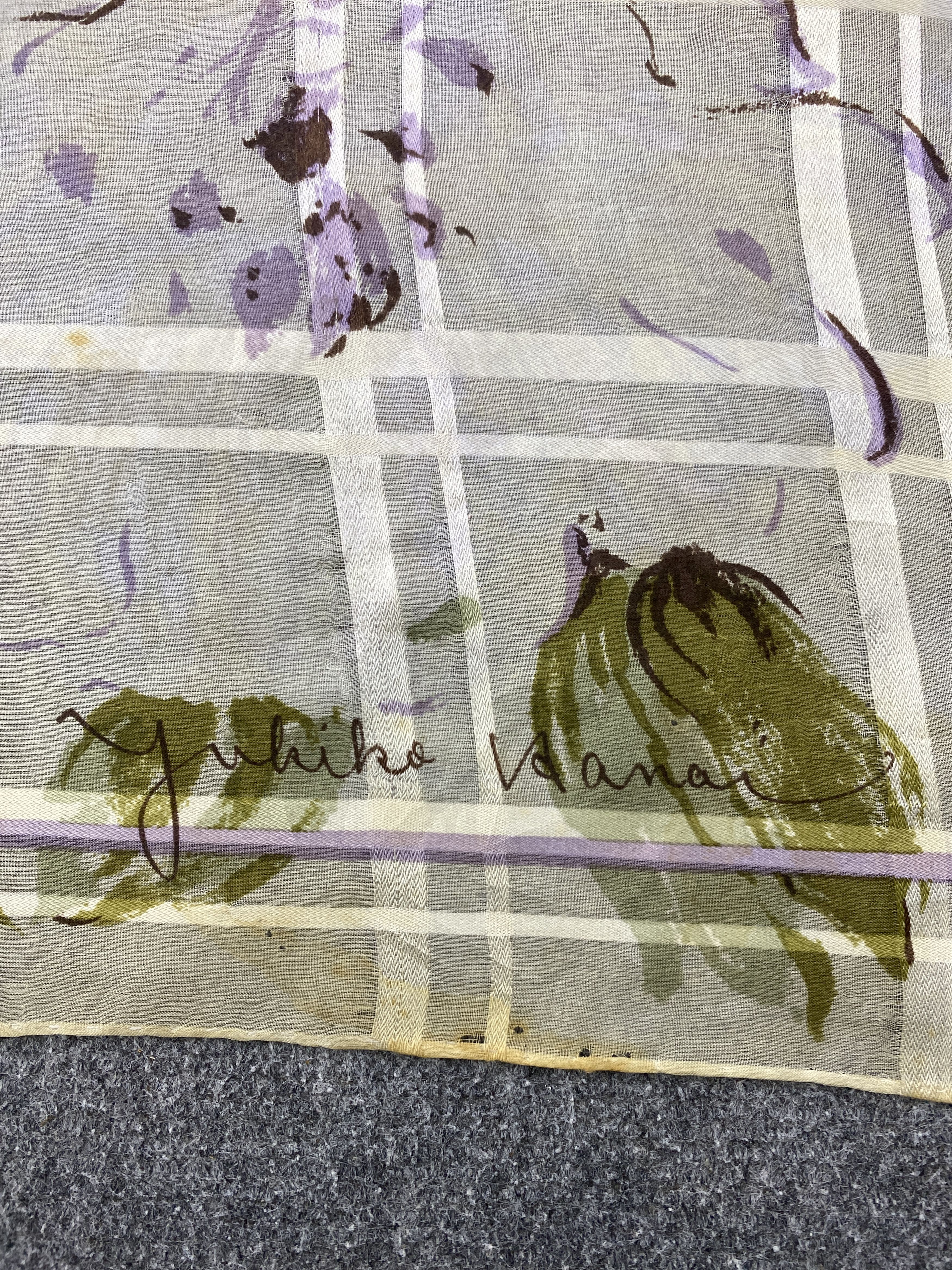 Japanese Brand Vintage Japanese Brand Floral Silk Scarf SN0158 Size ONE SIZE - 4 Thumbnail