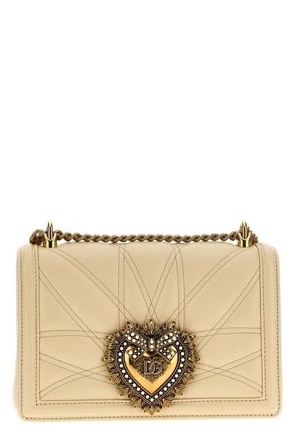 Dolce & Gabbana DOLCE&GABBANA Devotion Medium Beige Quilted Leather Bag Size ONE SIZE - 1 Thumbnail