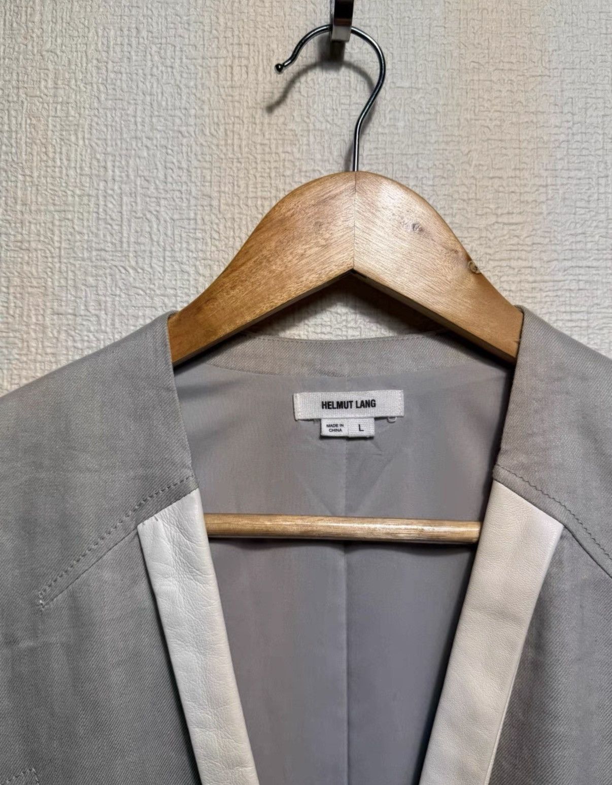 Helmut Lang Helmut Lang Silver Gray Leather Panel Vest K24 Size US L / EU 52-54 / 3 - 2 Thumbnail