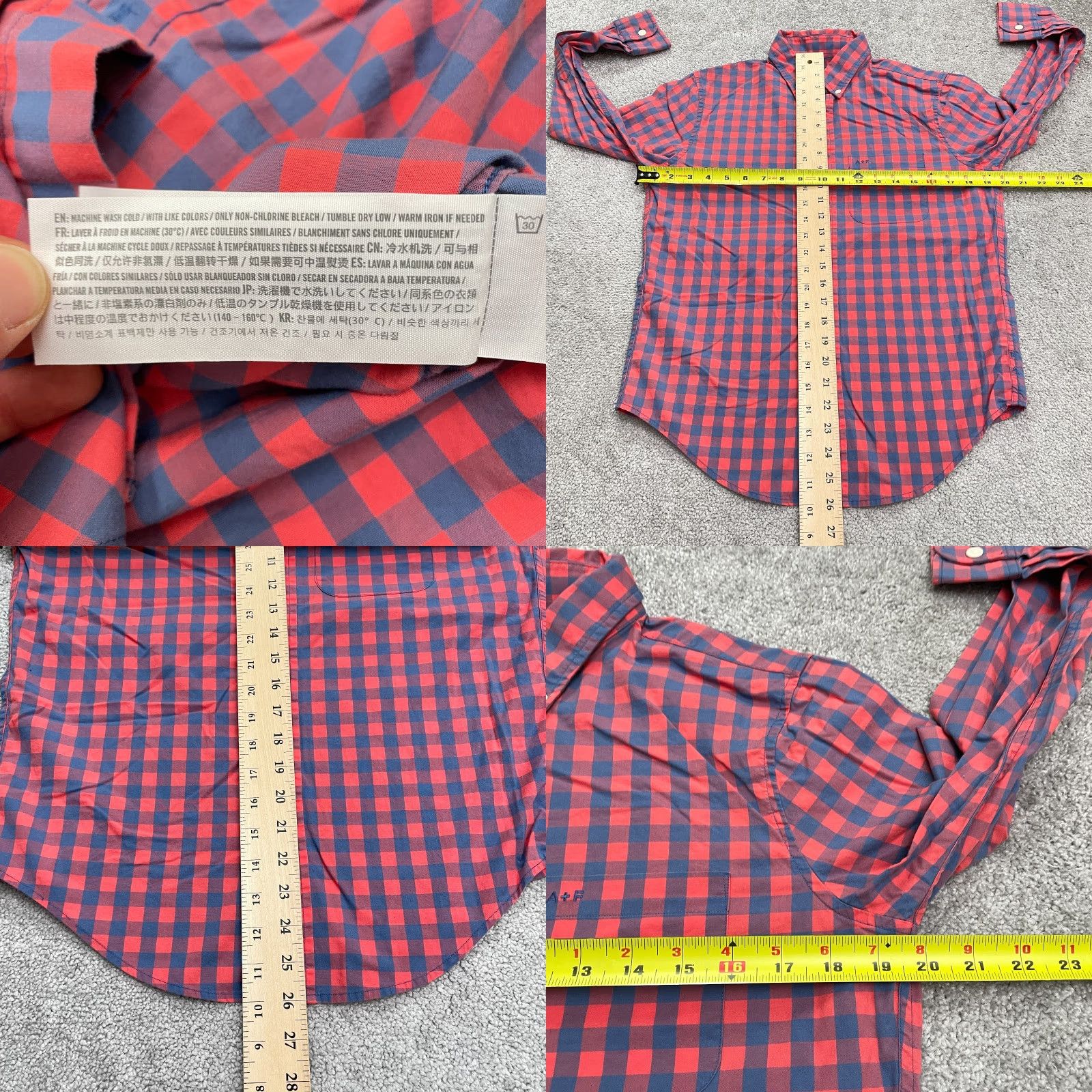 Abercrombie & Fitch VINTAGE Abercrombie & Fitch Men's Button-Down Shirt XS Plaid Cotton Casual Outdoor Trail Hiking Size US XS / EU 42 / 0 - 8 Thumbnail