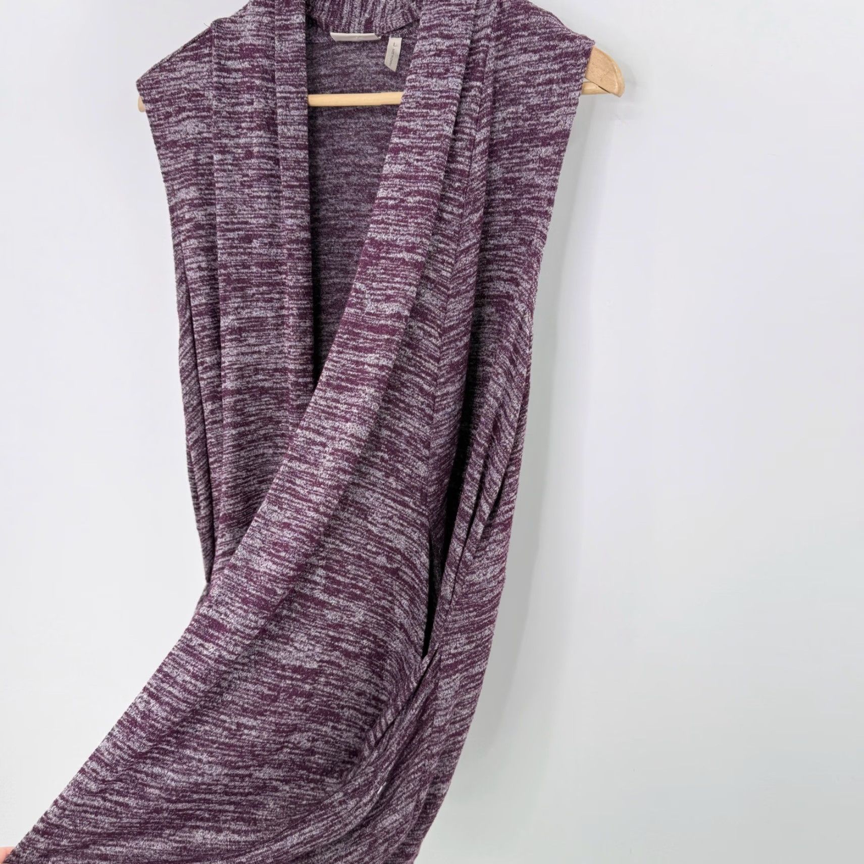 Vintage VINTAGE LOGO by Lori Goldstein Women's Knit Vest Cardigan Duster Purple Heathered Size L Size L / US 10 / IT 46 - 4 Thumbnail